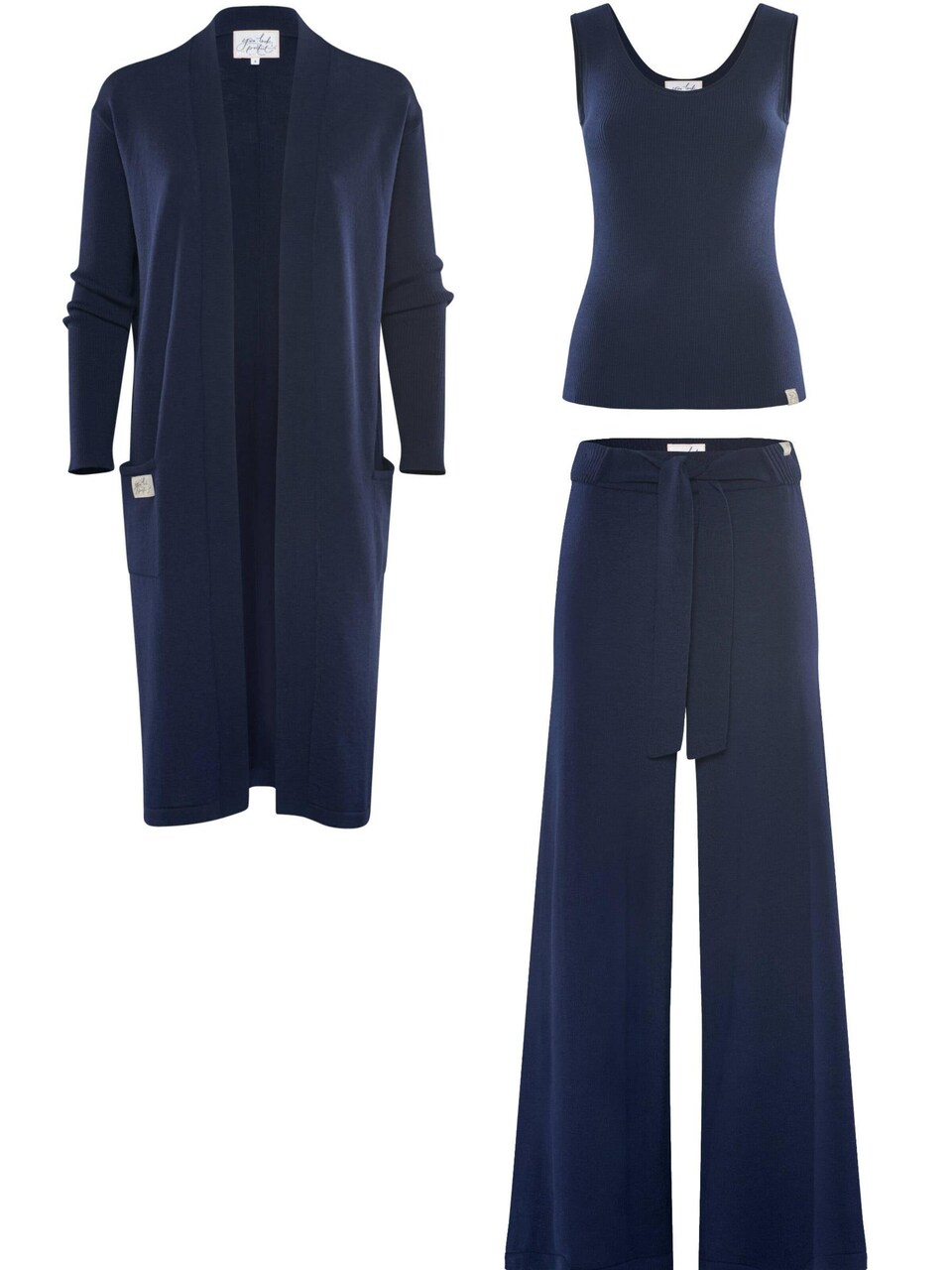 Hemmadräkt 'LOUNGEWEAR SET Cardigan Blossom & Top Blossom & Pants Bailey'