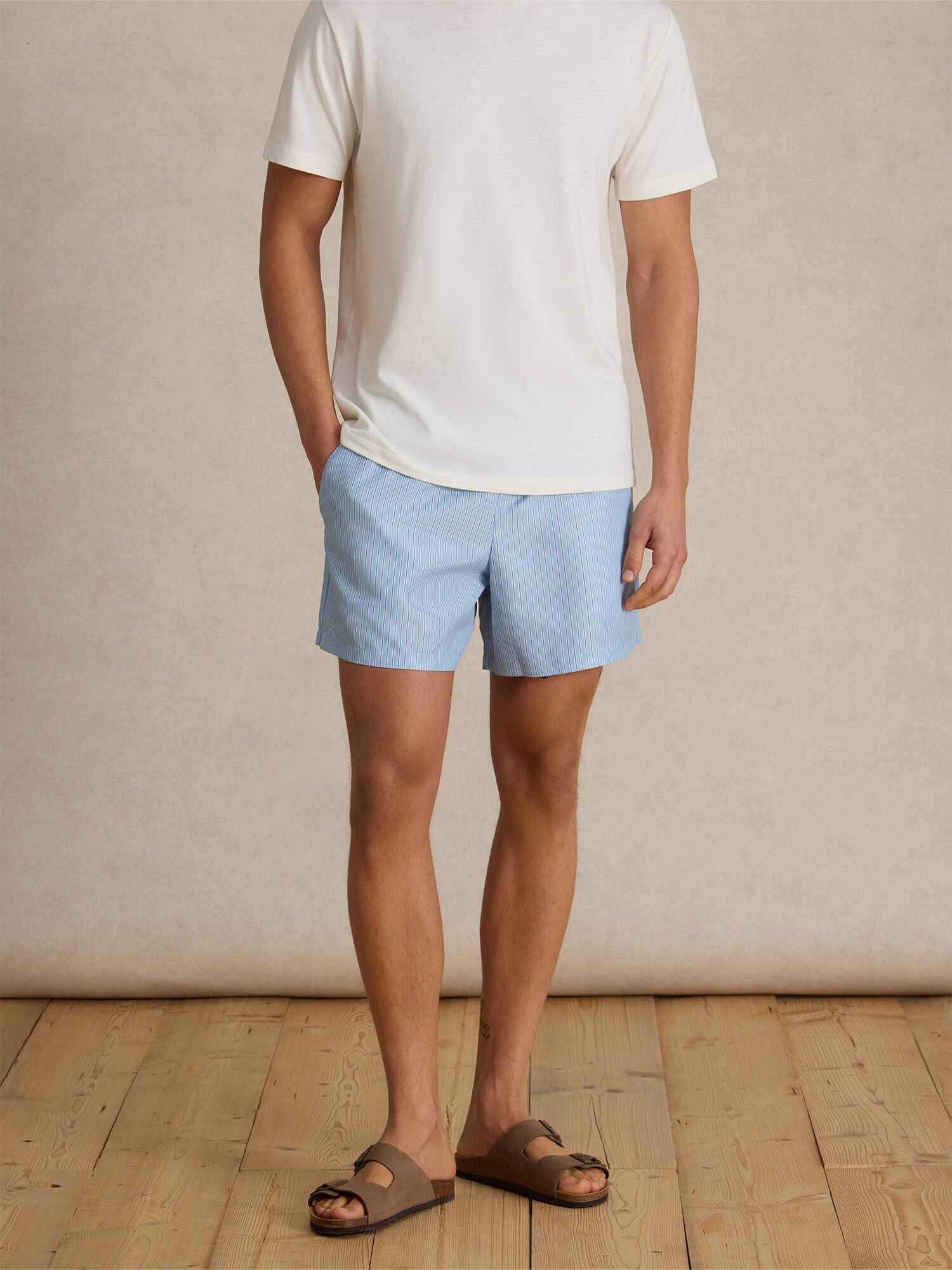 DAN FOX APPAREL Rövid fürdőnadrágok 'Juri'  tengerészkék / világoskék / fehér termék 2. képe