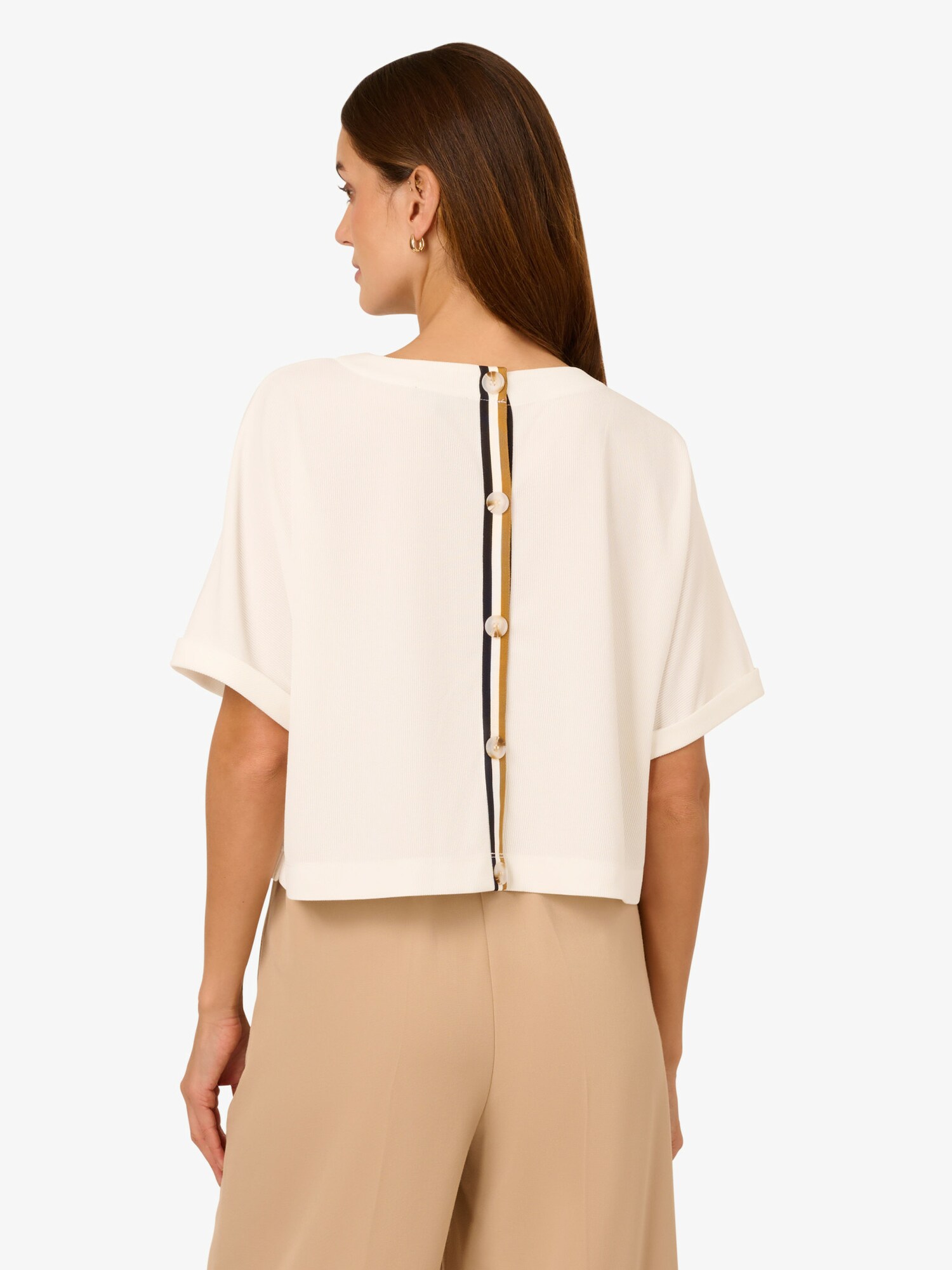 Thumbnail - Kurzärmeliges Strick-Top 'Crew Neck Short Sleeve Dolman Boxy Rib Knit Crop Top'