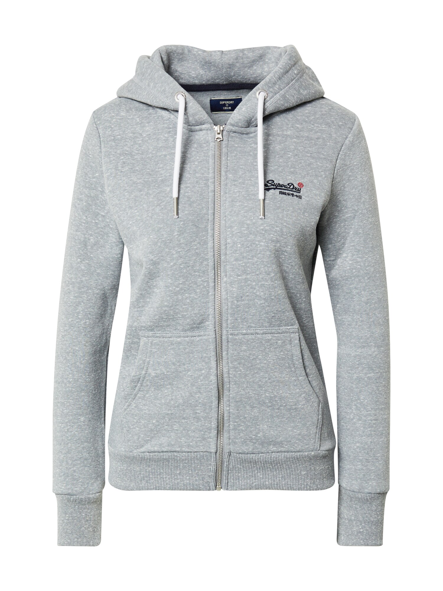 Superdry Megztinis be užsegimo 'ORANGE'  margai pilka