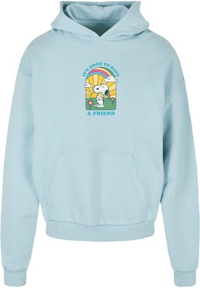 Merchcode Sweatshirt ‘Peanuts  – It’s Good To Have A Friend’ Lichtblauw / Geel / Groen / Wit