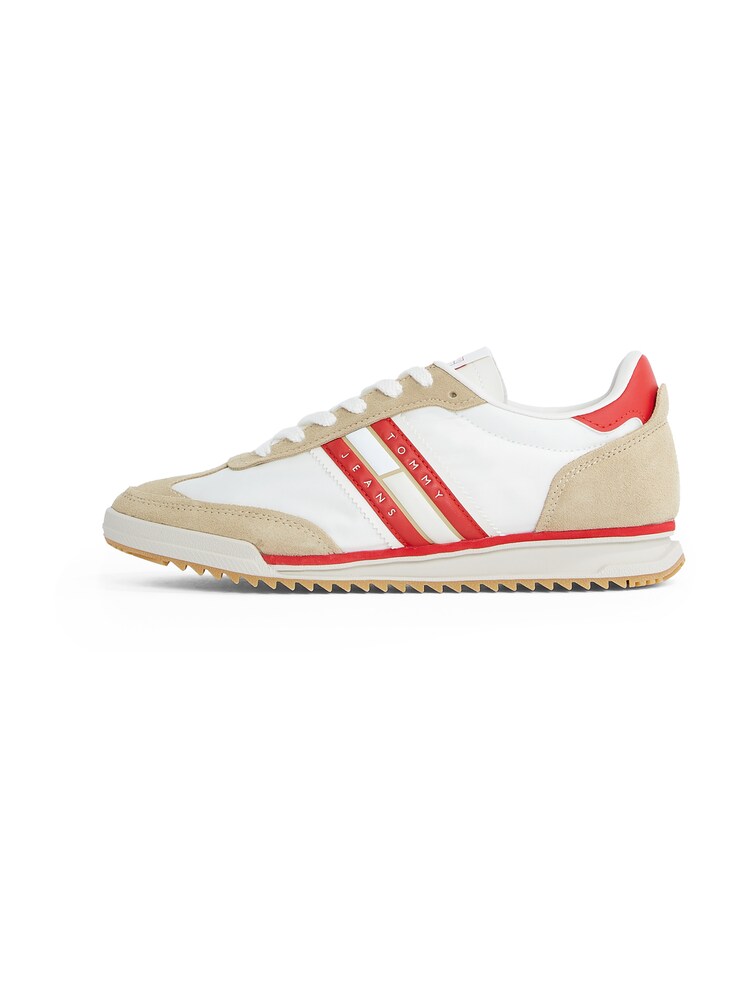 Tommy Jeans Sneaker 'Retro' Damen Größe 38 dunkelbeige / rot / weiß