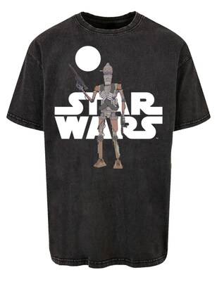 F4NT4STIC Shirt ‘Star Wars The Mandalorian IG 11 Action Figure’ Gemengde kleuren / Zwart / Wit