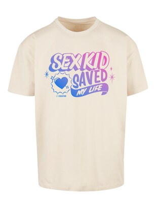 F4NT4STIC Shirt ‘Sex Education Sex Kid Blend Netflix TV Series’ Sand / Blauw / Donkerlila