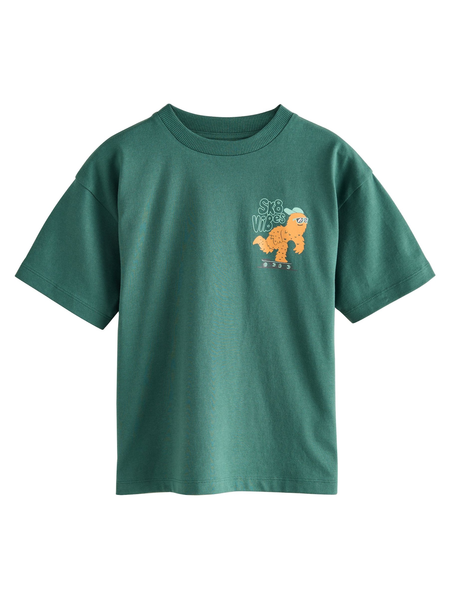 Next Tricou  albastru deschis / verde smarald / portocaliu