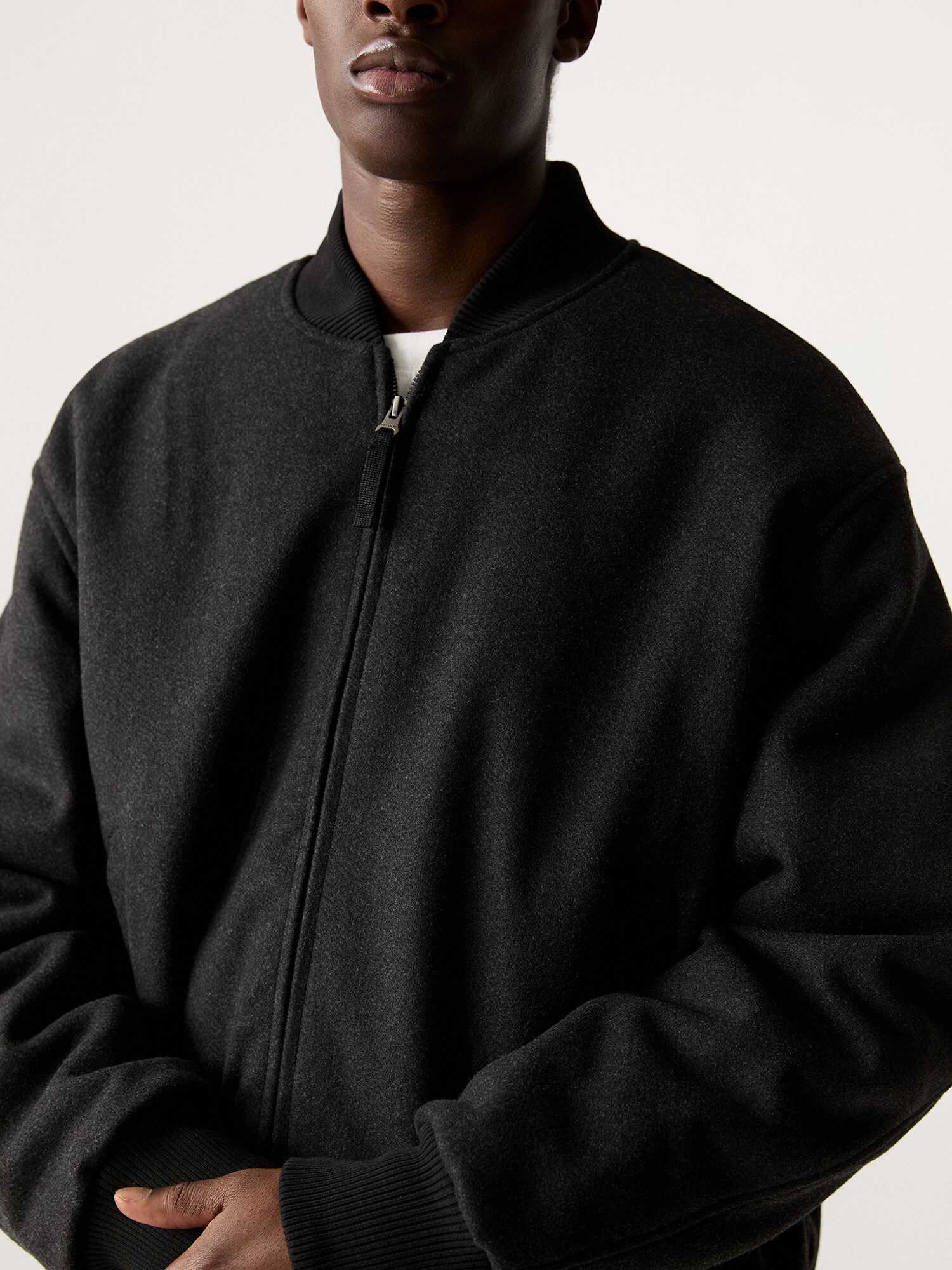 Pull&Bear Prechodná bunda čierna / čierna melírovaná (obrázok 5)