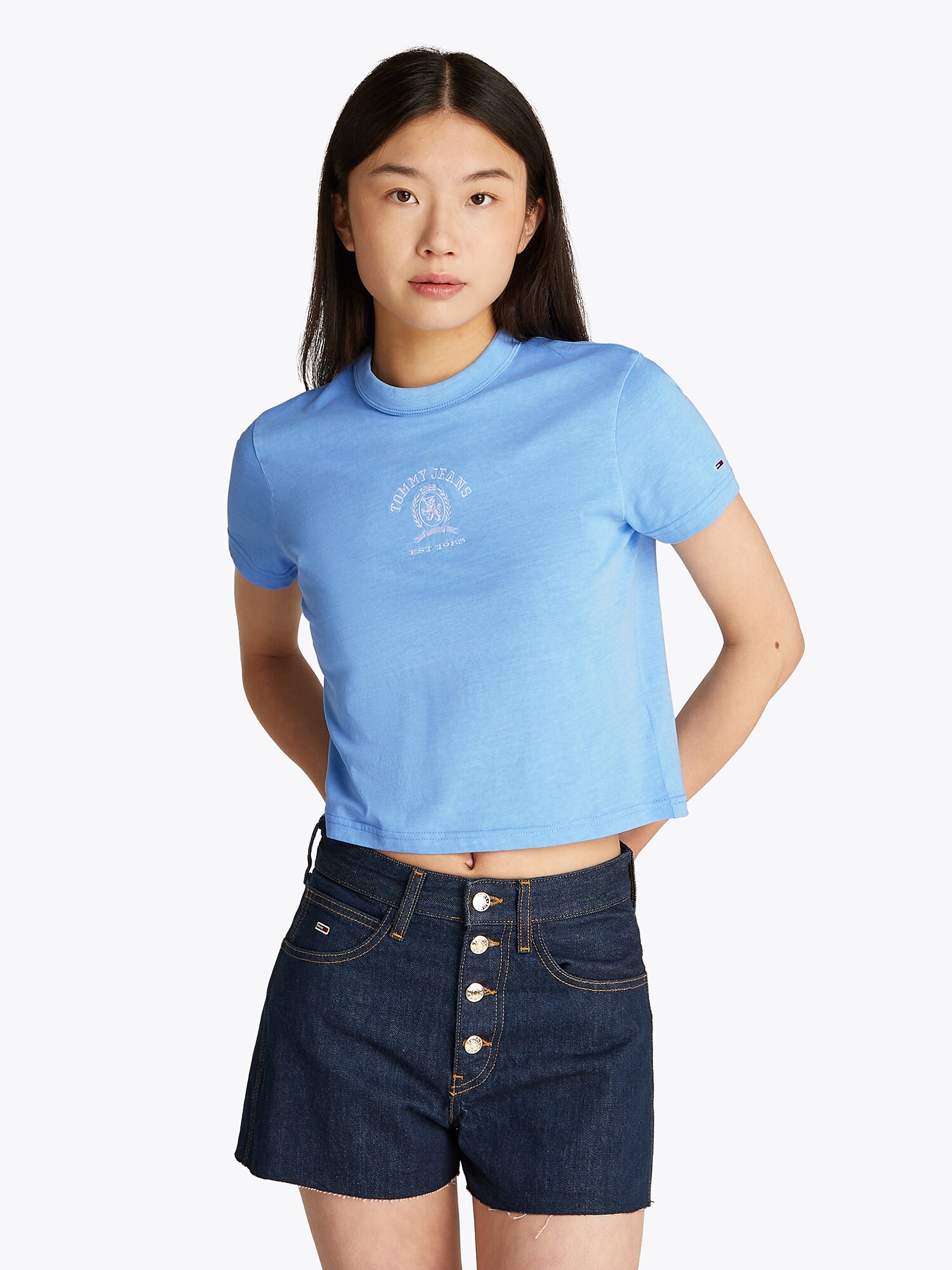 Tommy Jeans Póló  világoskék / fehér akciós termékkép 1
