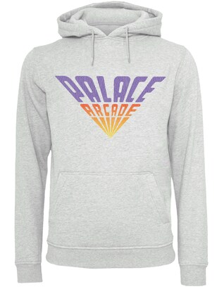 F4NT4STIC Sweatshirt ‘Stranger Things Palace Arcade Netflix TV Series’ Goudgeel / Grijs gemêleerd / Donkerlila / Donkeroranje