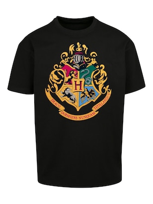 F4NT4STIC Shirt ‘Harry Potter Hogwarts Crest Gold’ Blauw / Goudgeel / Groen / Zwart