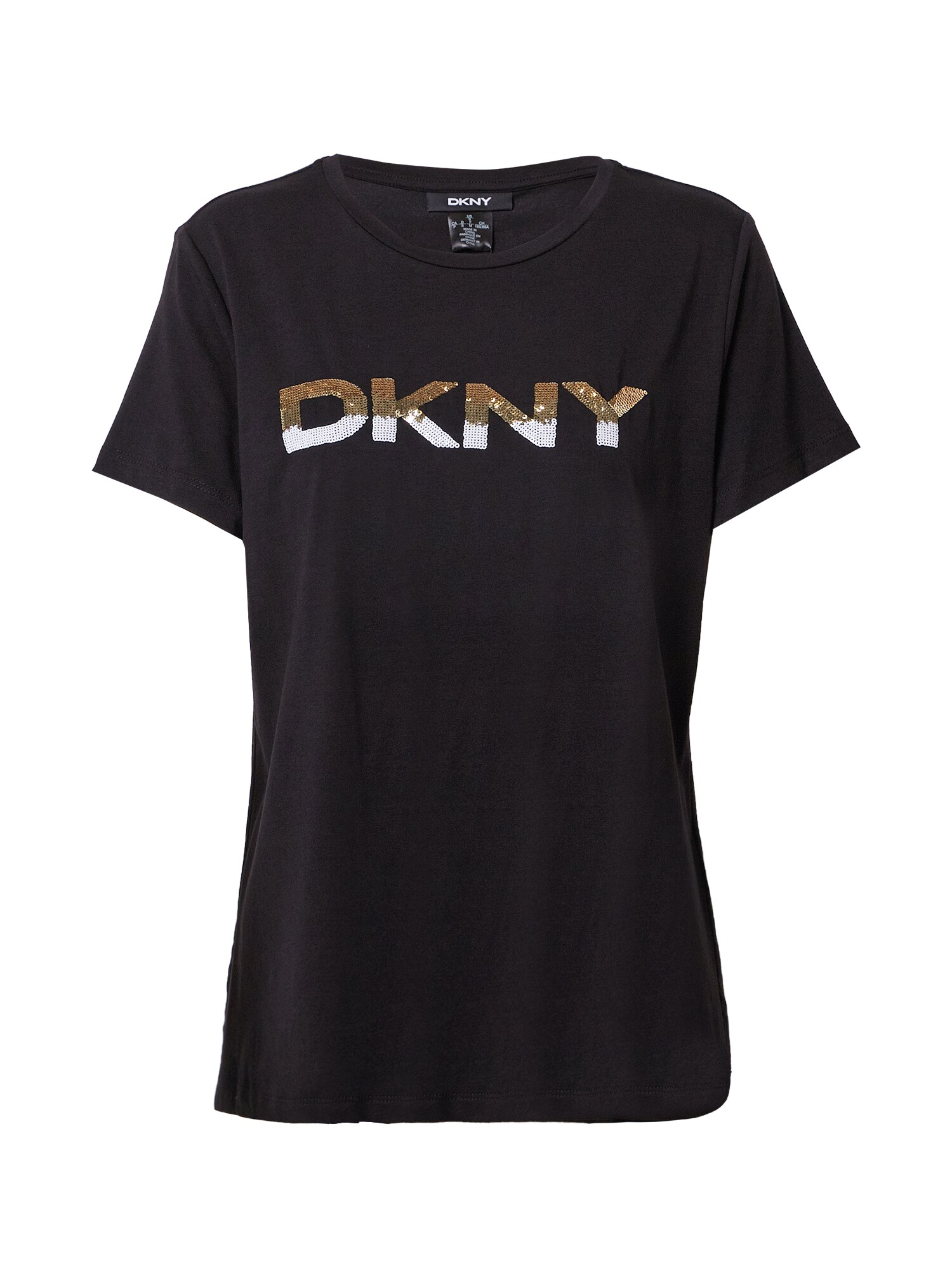 DKNY Marškinėliai  juoda / balta / ruda