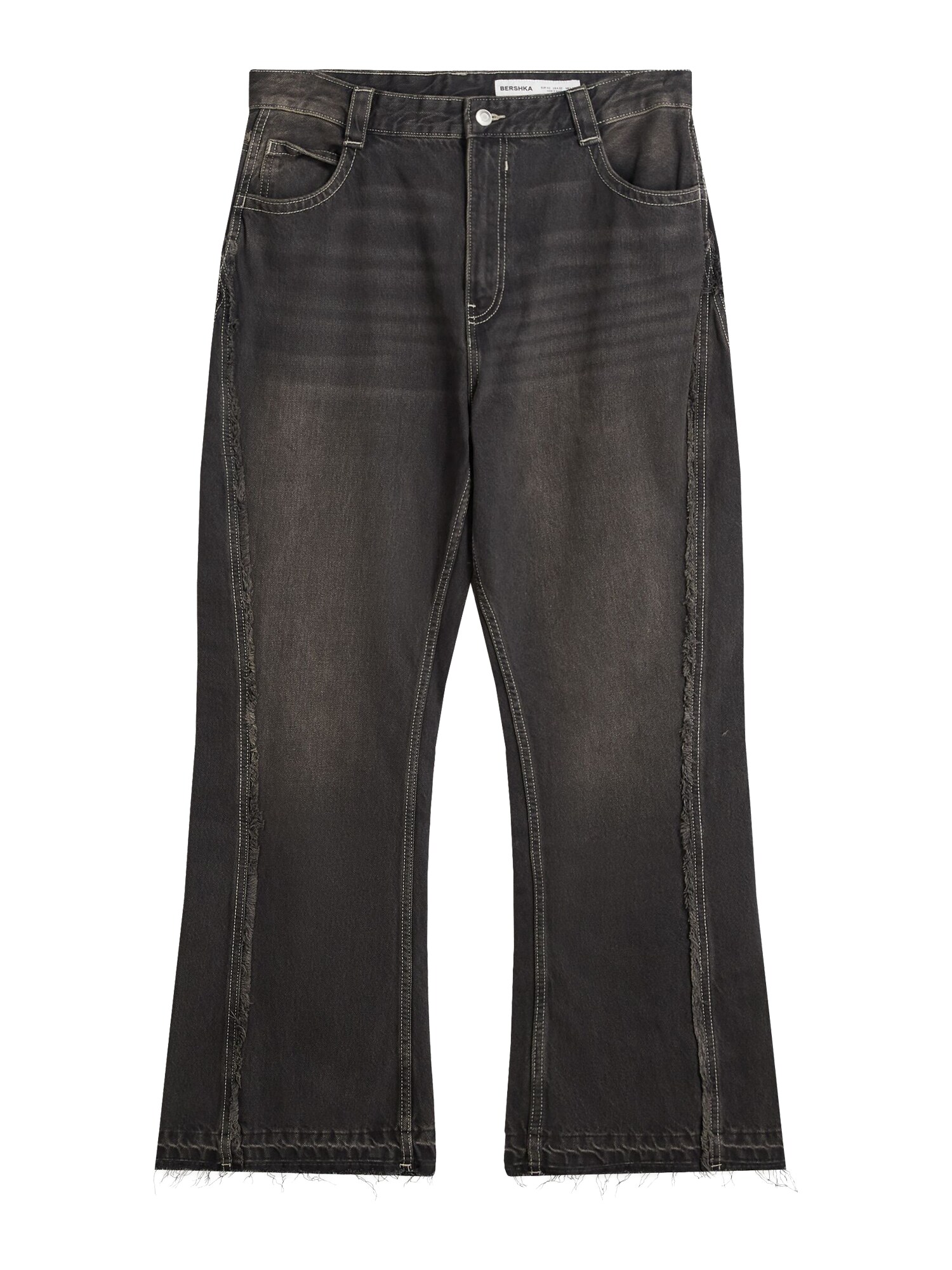 Bershka Džínsy  čierny denim