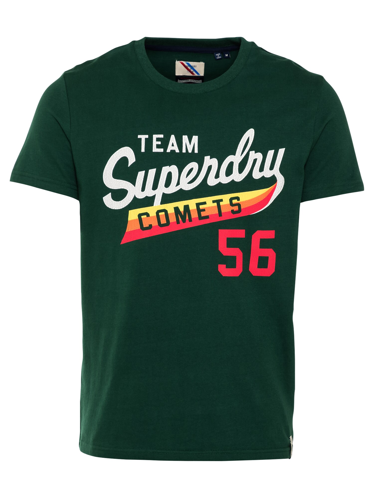 Superdry Marškinėliai  tamsiai žalia / mišrios spalvos / balta