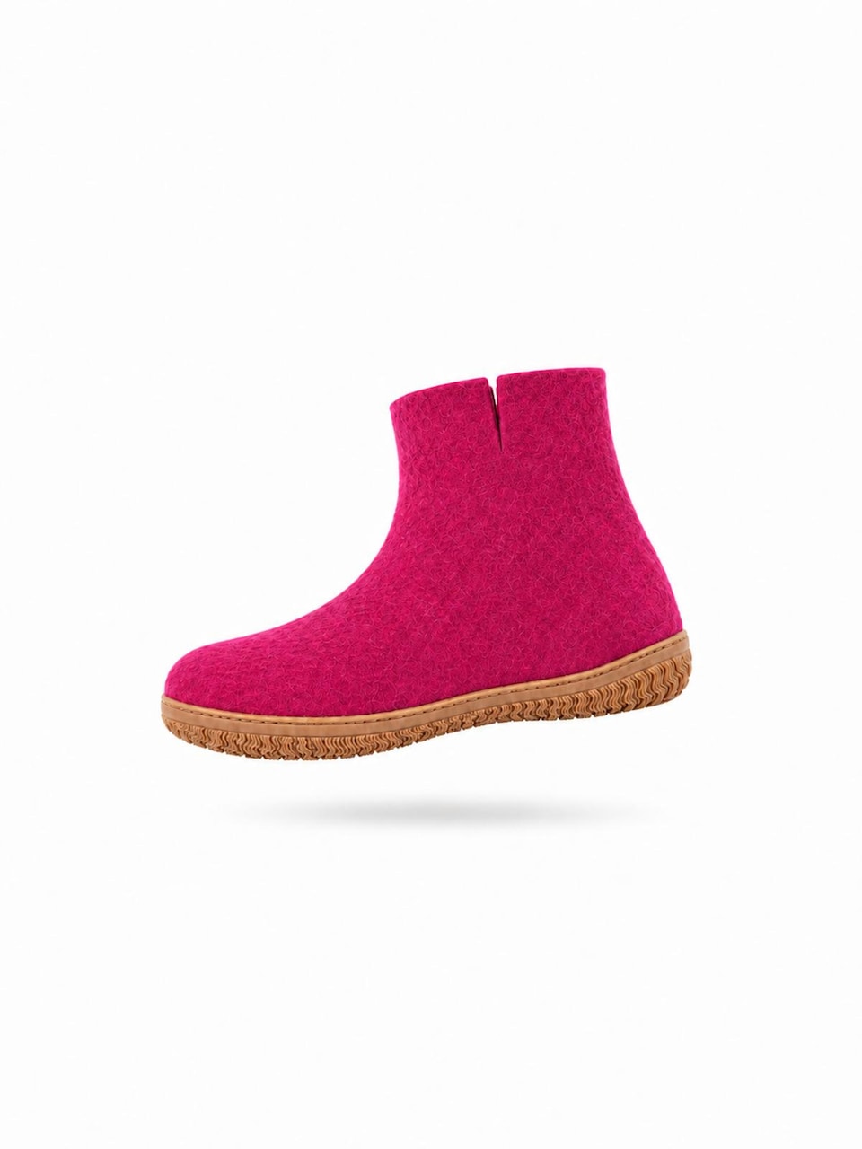 Innesko 'Filthjemmesko med høj skaft af 100% ren uld Model Pink m/gummisål Dansk Design fra SHUS'
