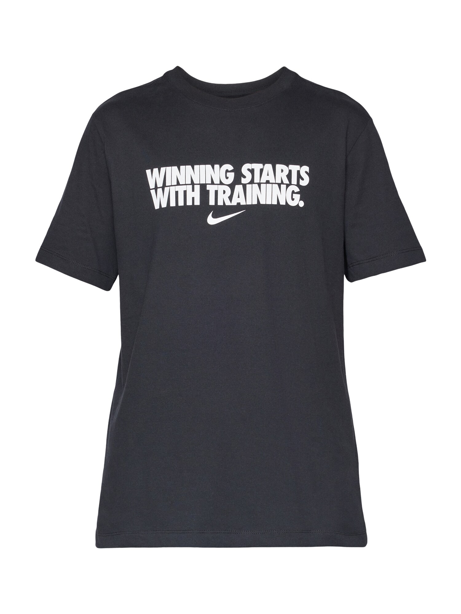 NIKE Tricou funcțional WINNING  negru / alb