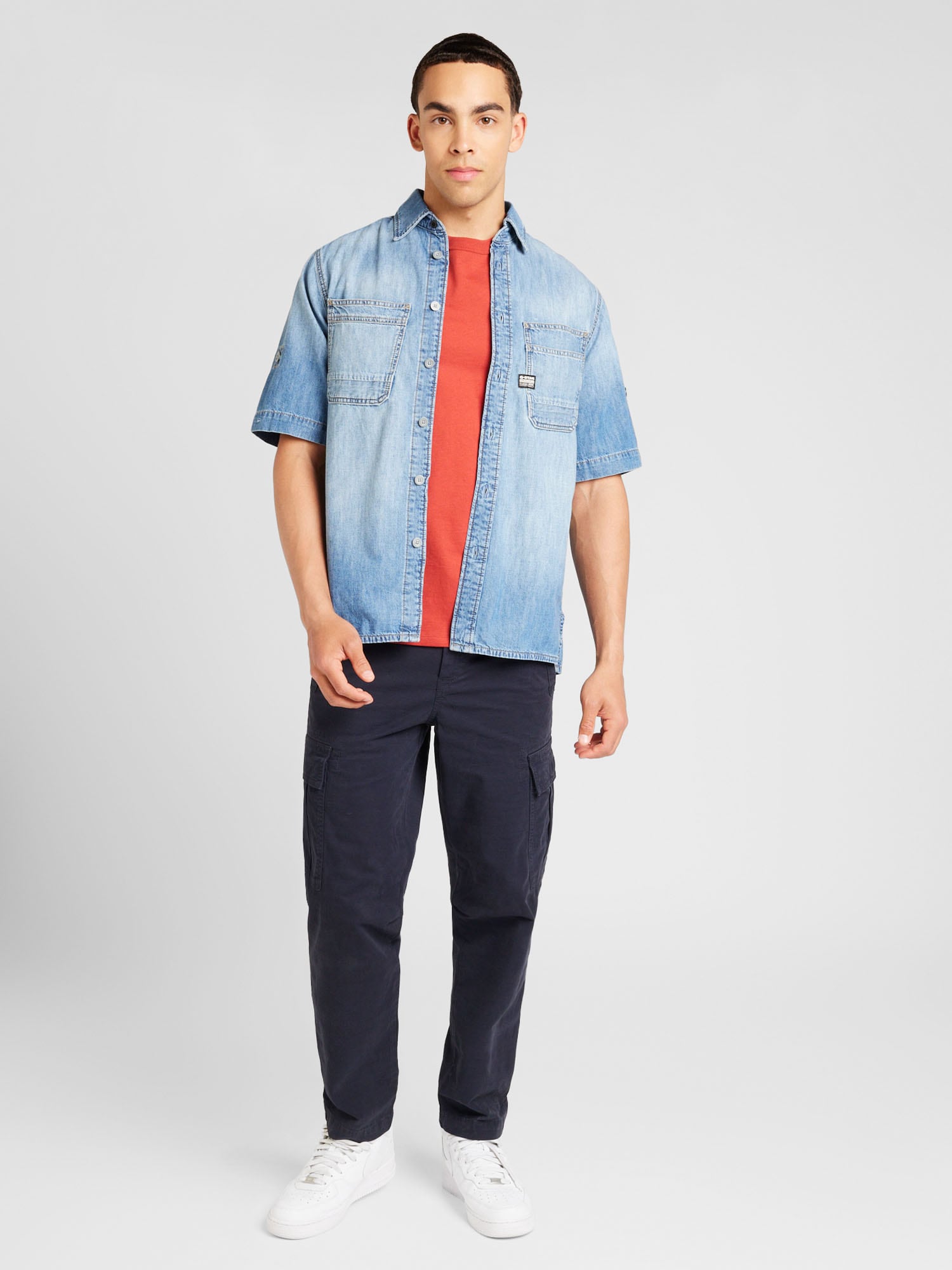 G-STAR Košeľa modrá denim (obrázok 5)