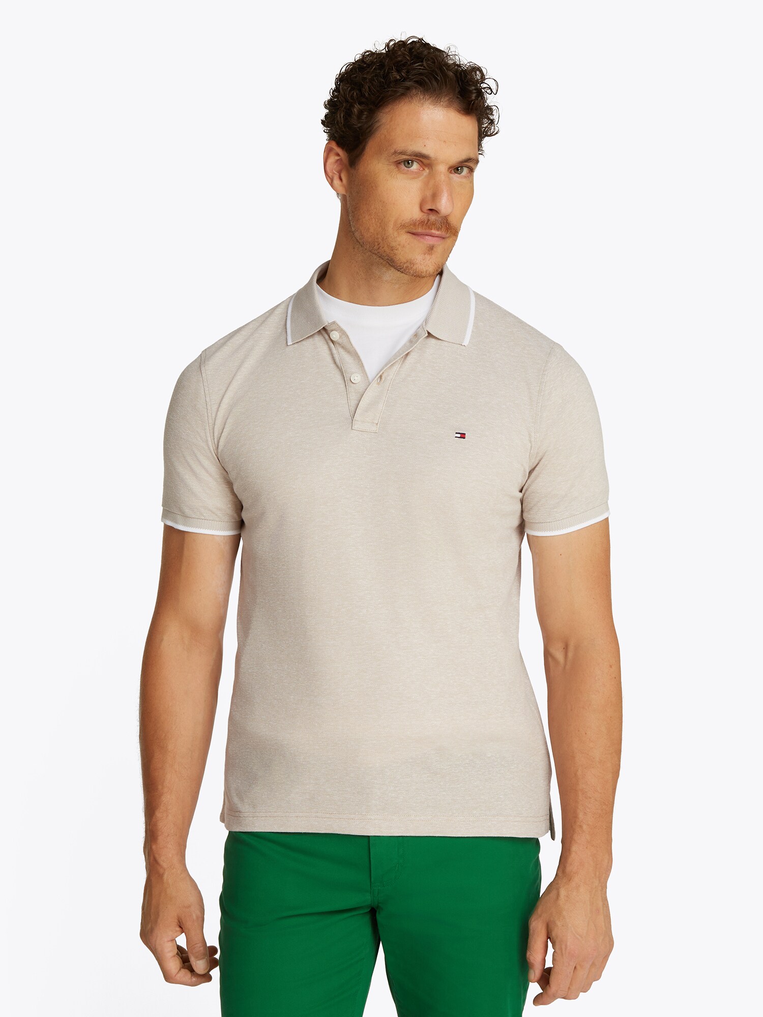 TOMMY HILFIGER Póló  homok / tengerészkék / piros / fehér termék 2. képe
