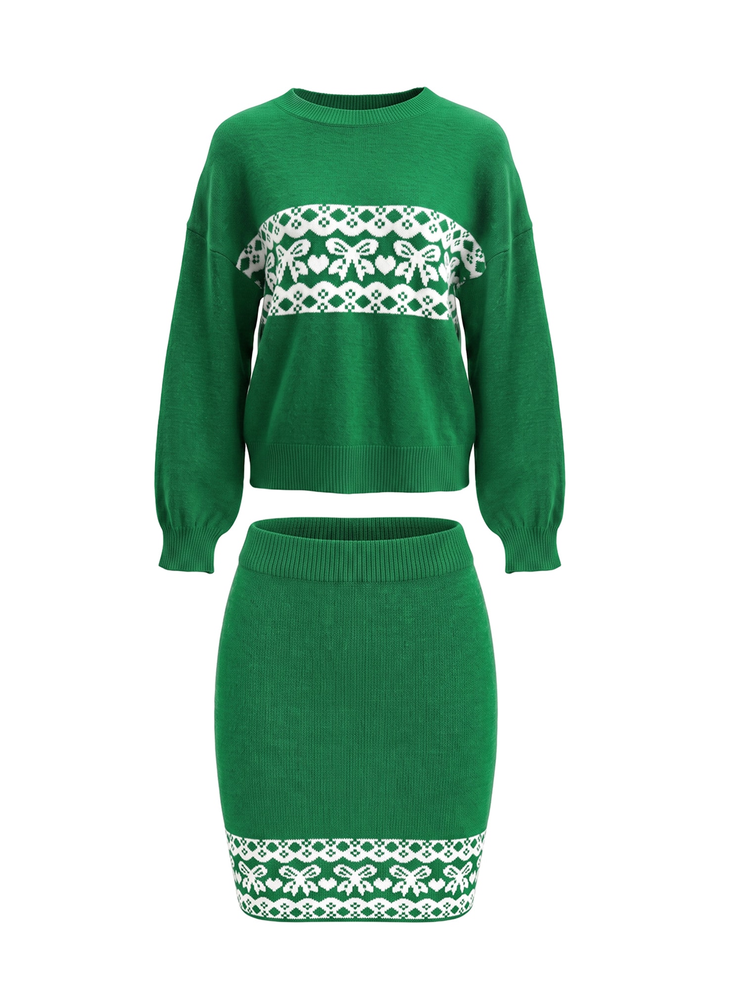 Imily Bela Costum verde / alb