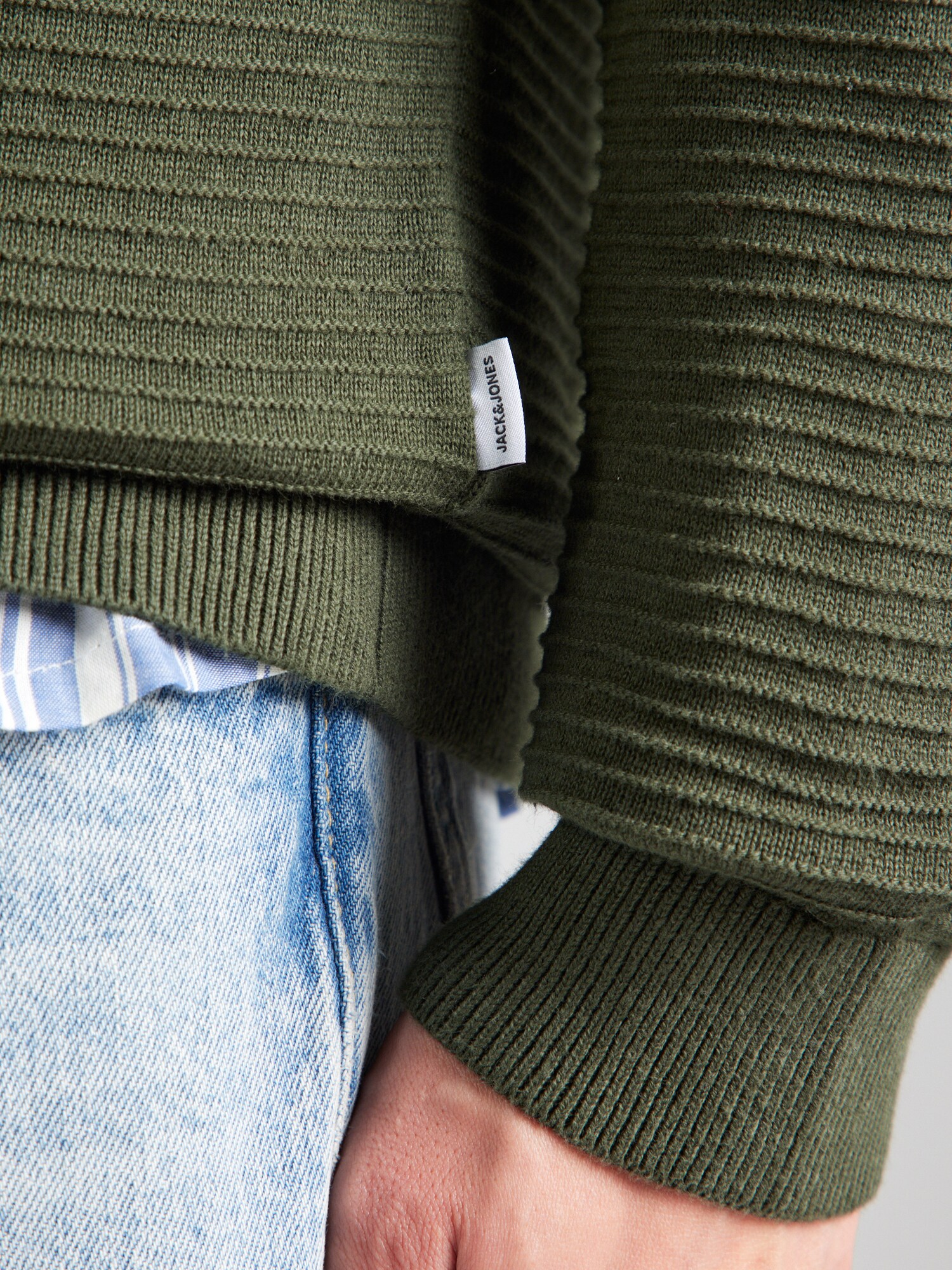 JACK & JONES Sveter 'JJOtto' olivová (obrázok 5)