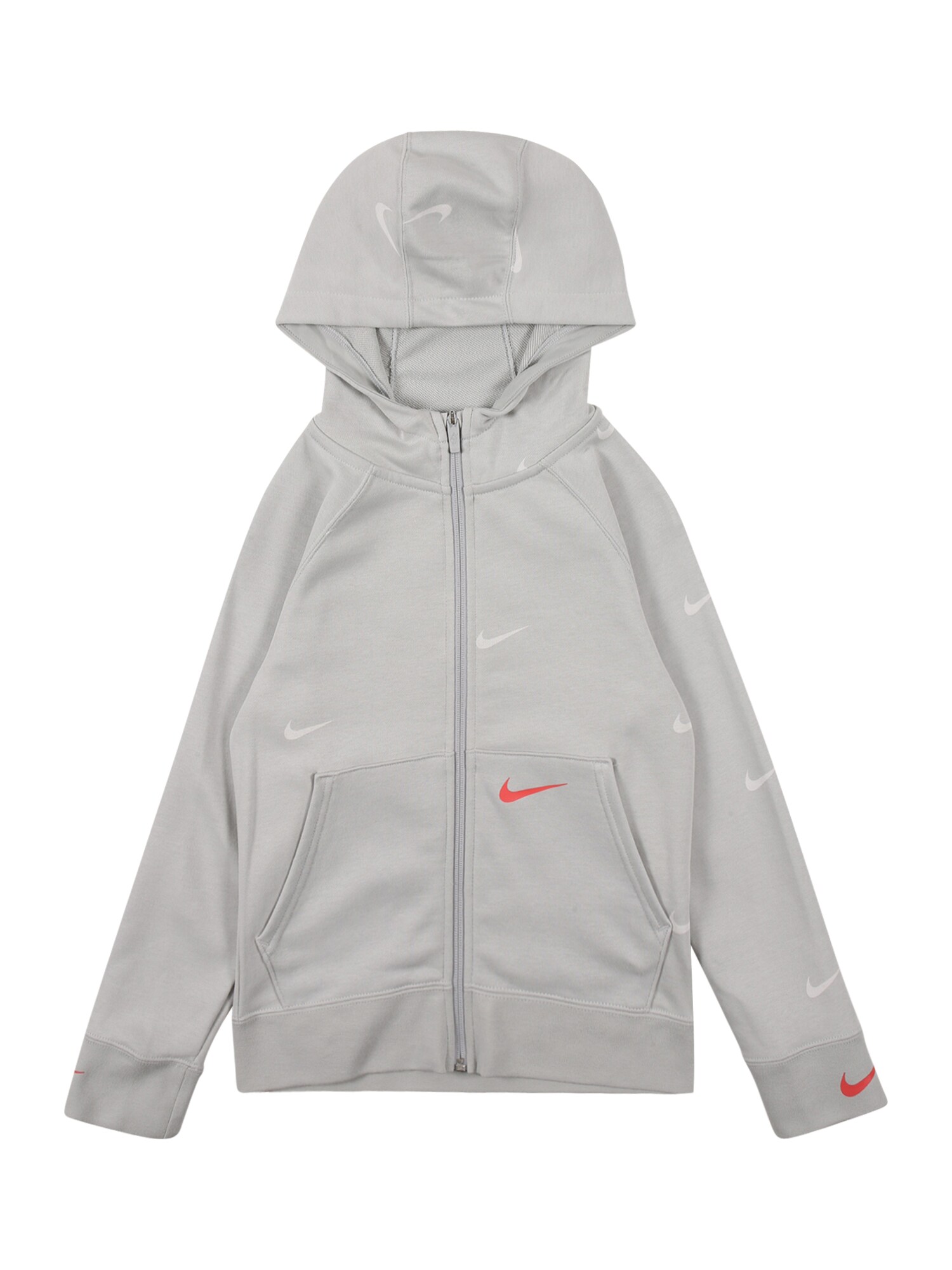 Nike Sportswear Džemperis  pilka / balta / raudona