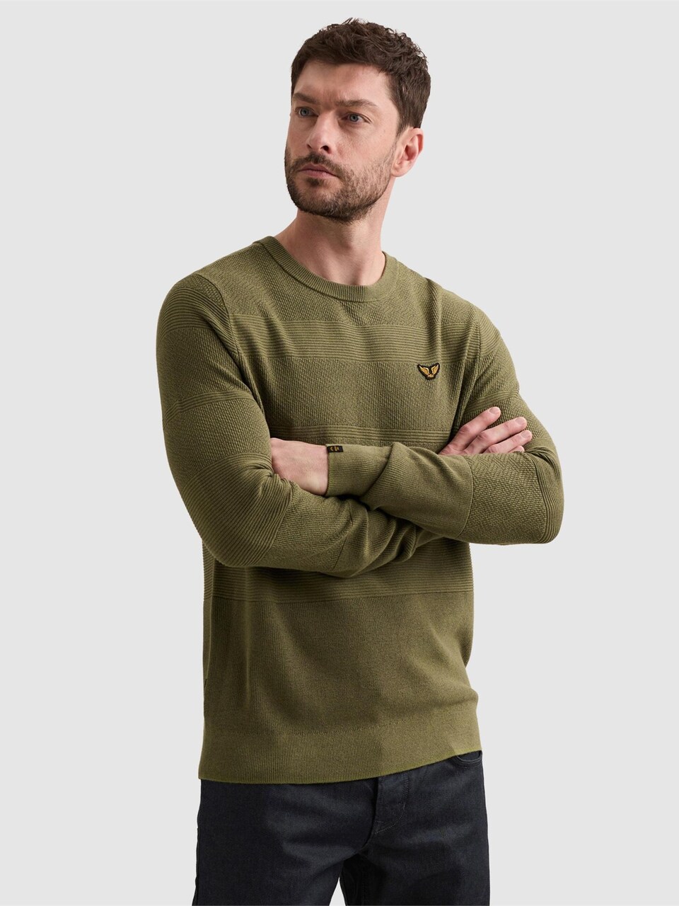 Tröja 'Pullover with crewneck and stripe pattern'