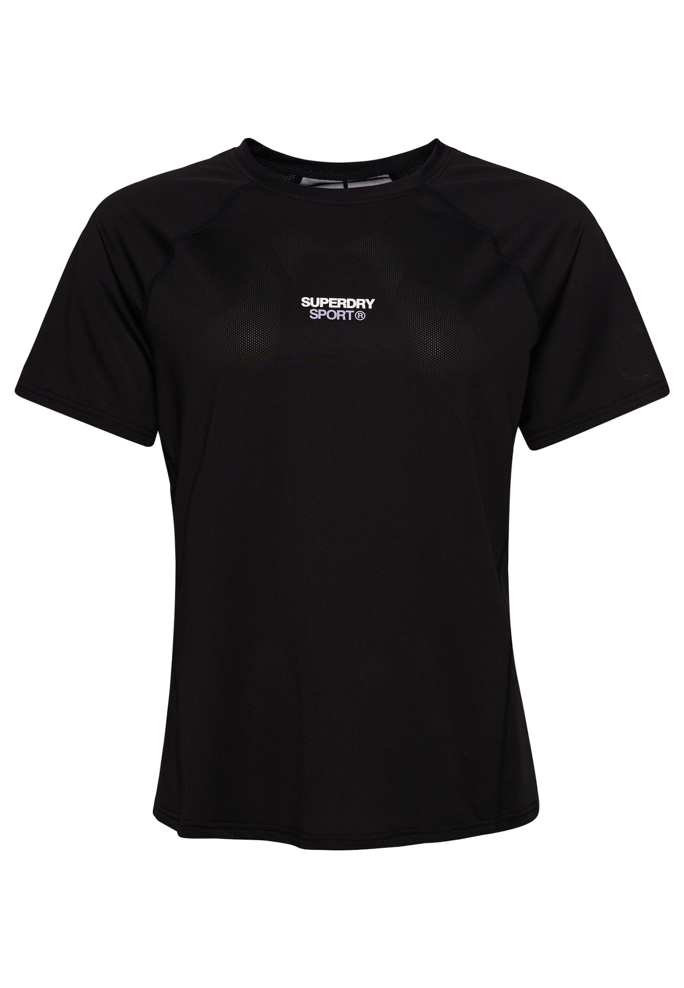 Superdry Sportiniai marškinėliai juoda / balta
