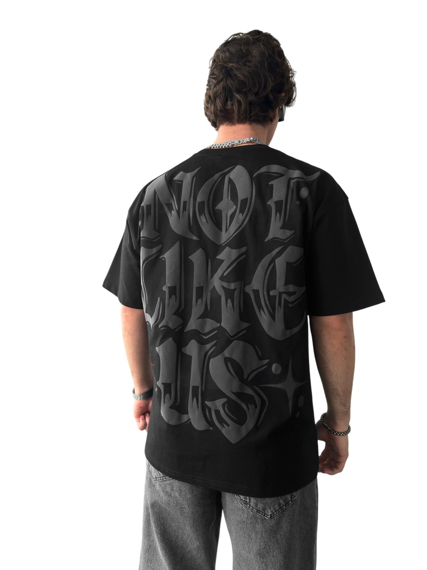 Kleidermafia Camiseta 'Oversize Not Like Us T-shirt - Black'  negro