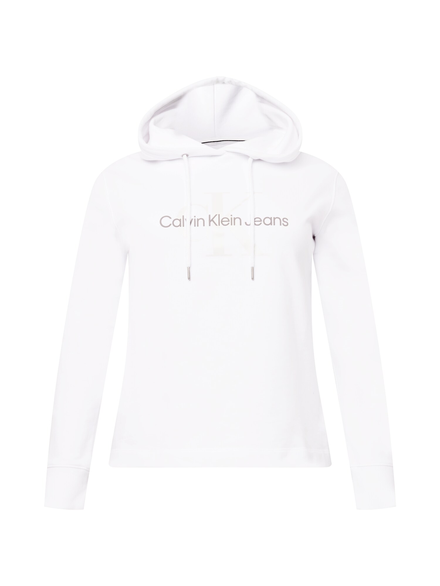 Calvin Klein Jeans Curve Megztinis be užsegimo balta / tamsiai pilka / glaisto spalva