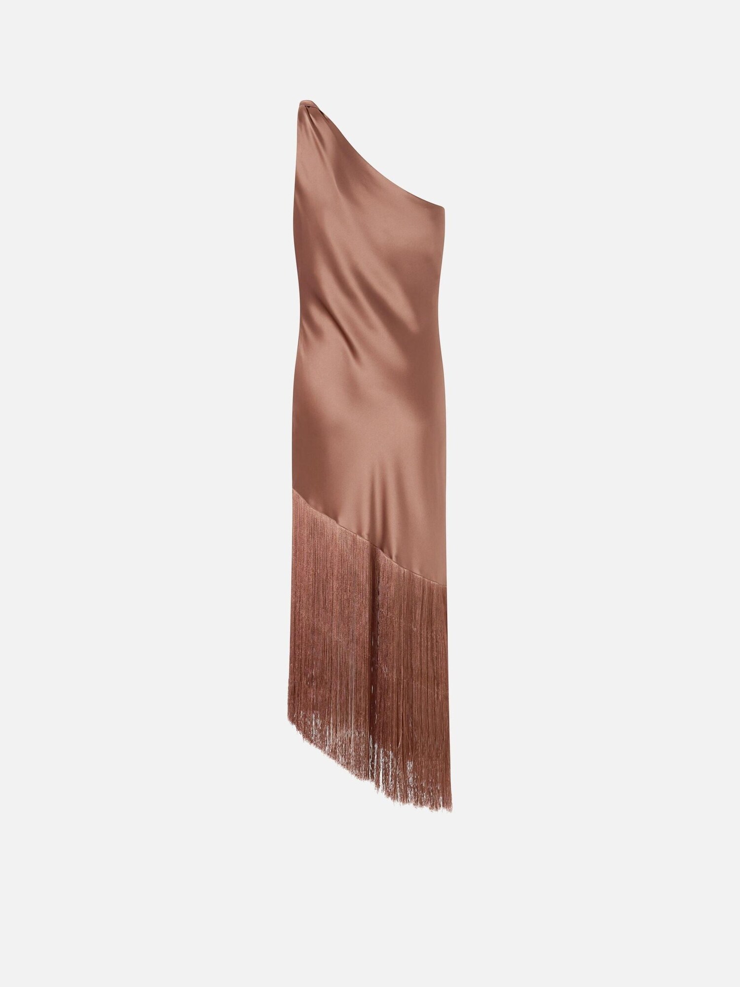 PINKO Vestido 'PINKO KIWI ABITO SATIN CON FRANGE ABITO'  marrón