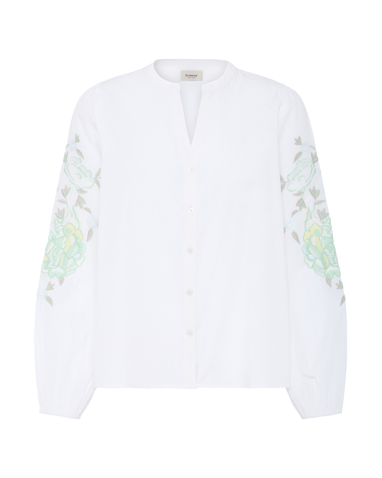 Fransa Blusa 'FROLANA'  verde / blanco