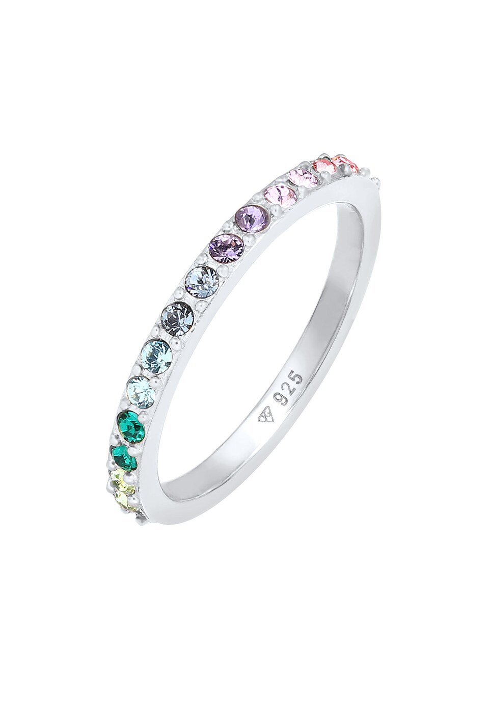 Ring 'Rainbow' smaragd / ljuslila / ljusrosa