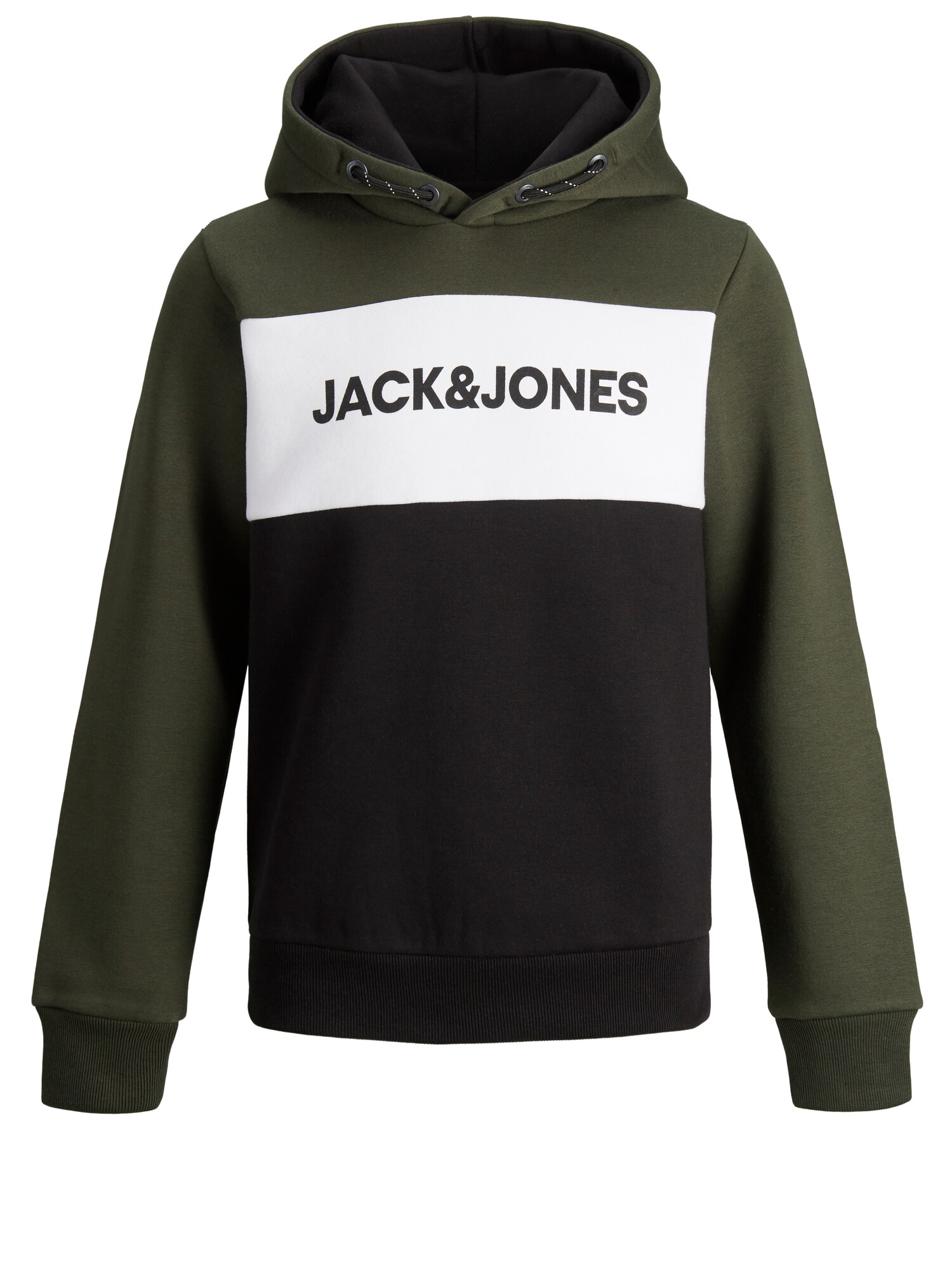 Jack & Jones Junior Mikina  mokka / čierna / biela