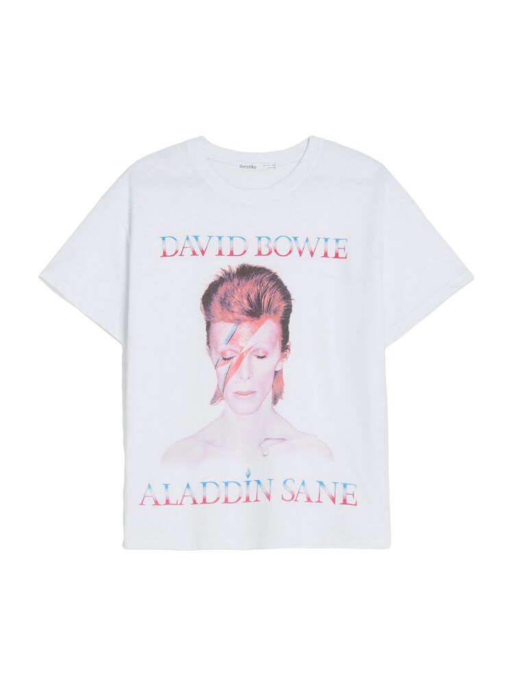 Bershka T-Shirt Damen Größe XS blau / pink / schwarz / weiß