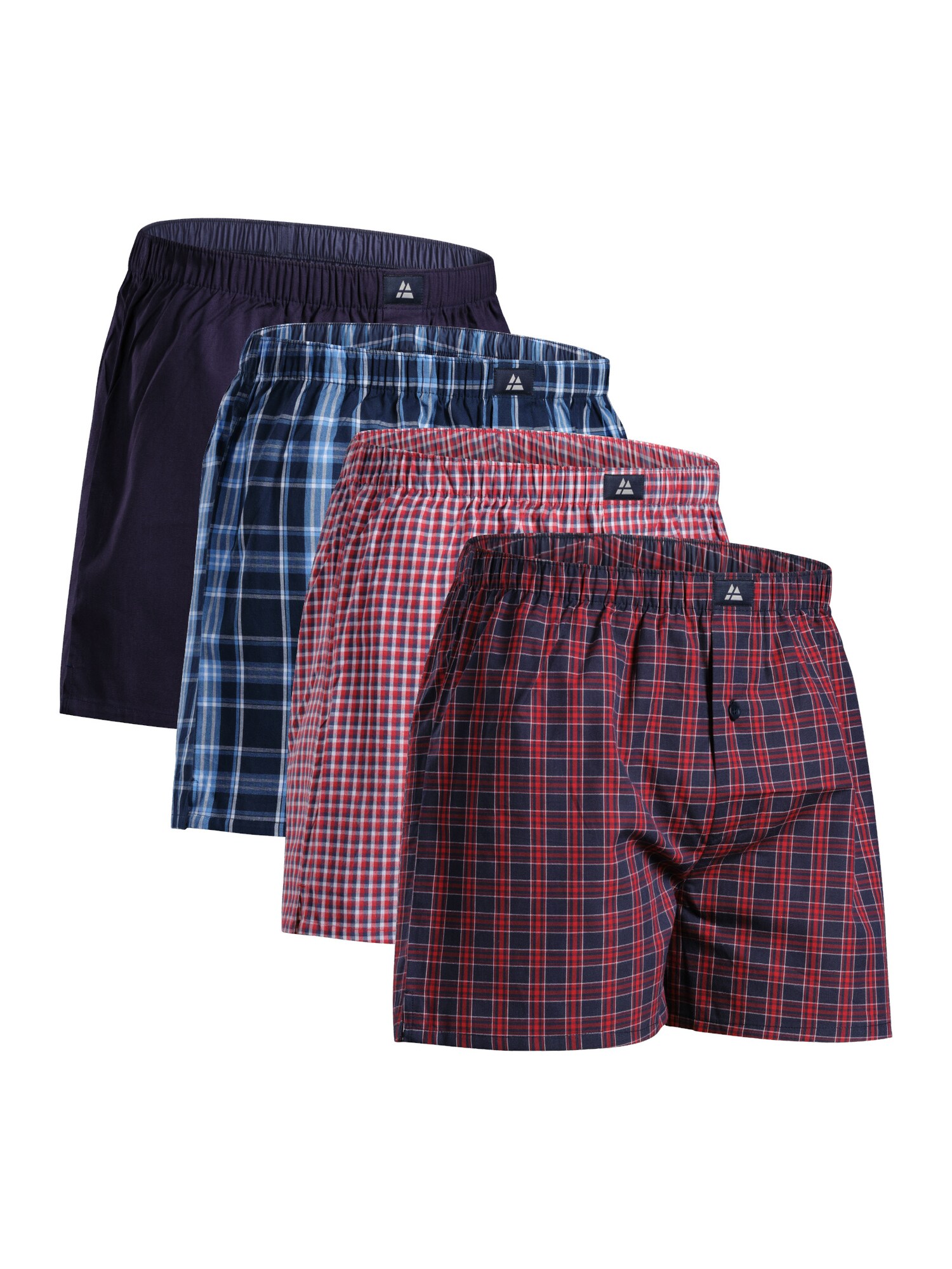 Danish Endurance Boxershorts 'Organic Woven' Marine / Lichtblauw / Rood / Donkerrood / Wit