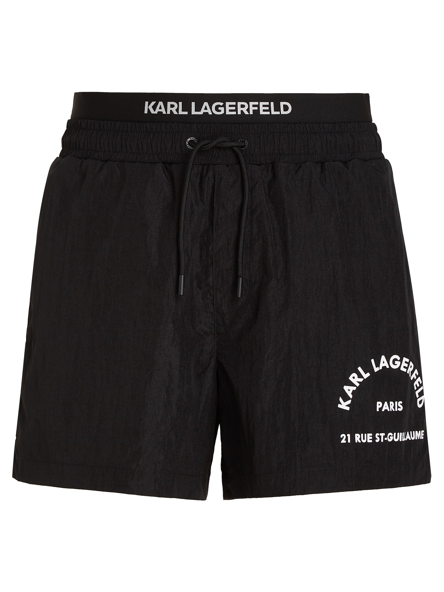 Karl Lagerfeld Kopalne hlače  črna / bela