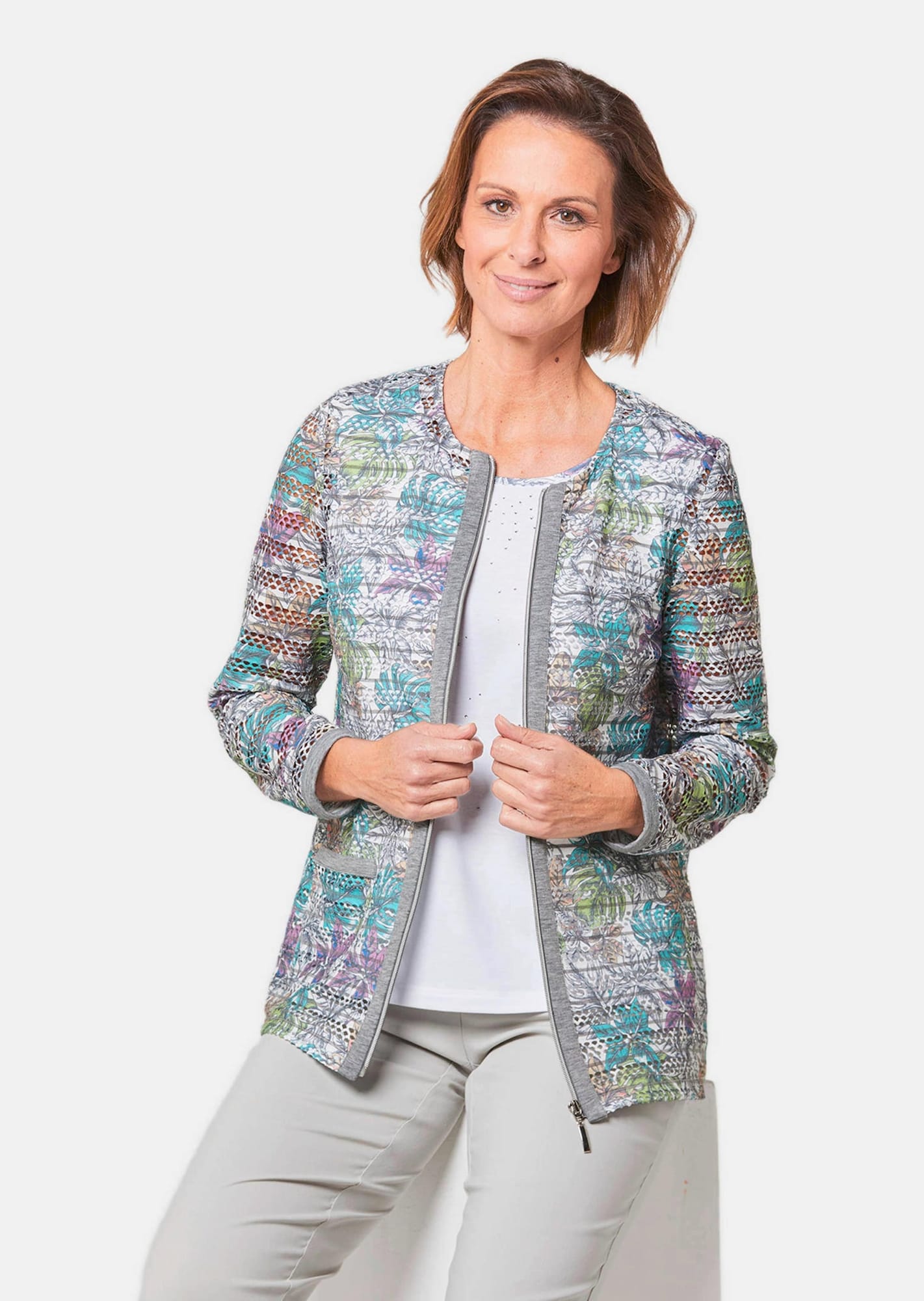 Thumbnail - Goldner Set: Strickjacke und Shirt