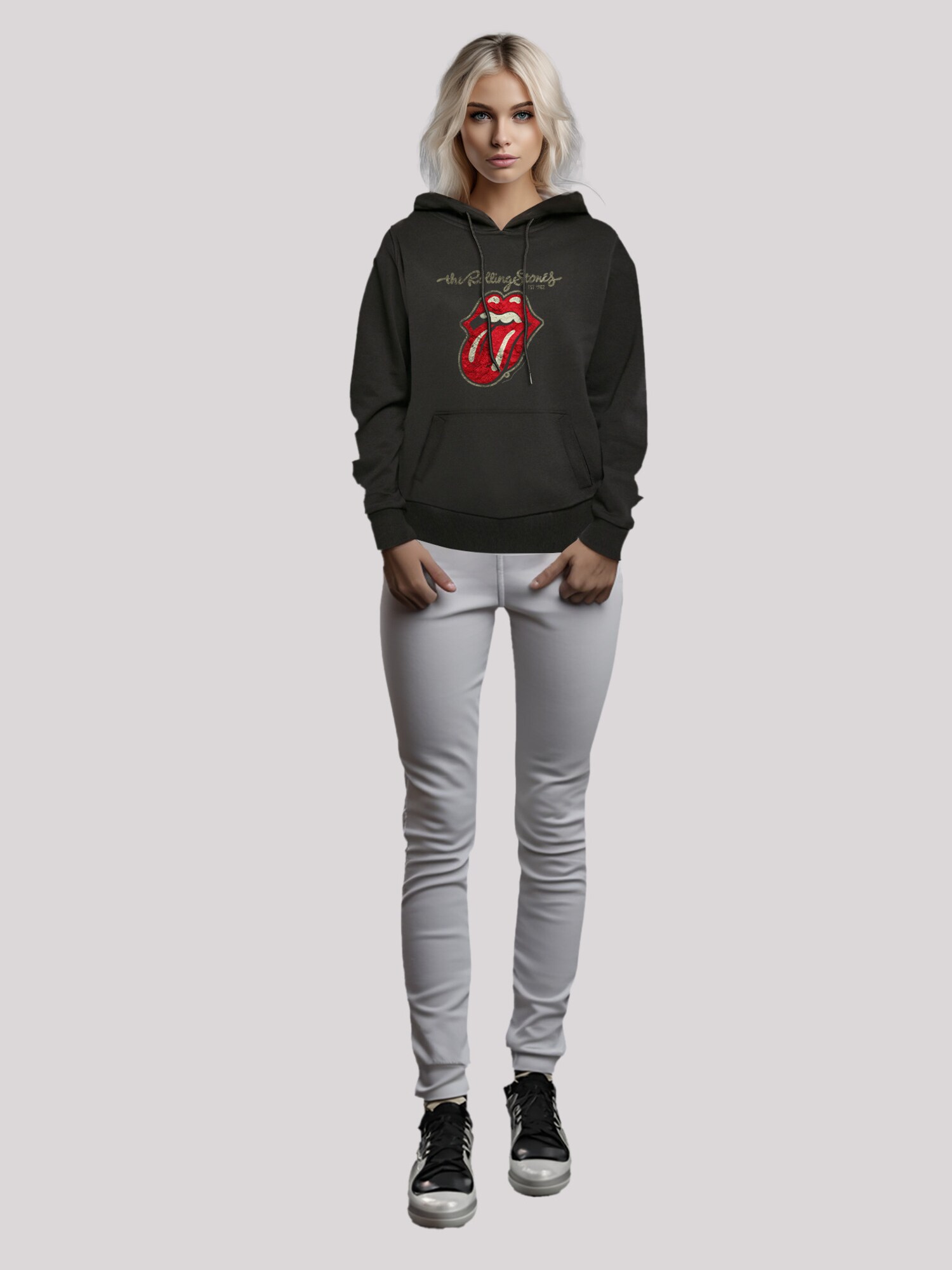 Thumbnail - F4NT4STIC Sweatshirt The Rolling Stones Plastered Tongue Washed
