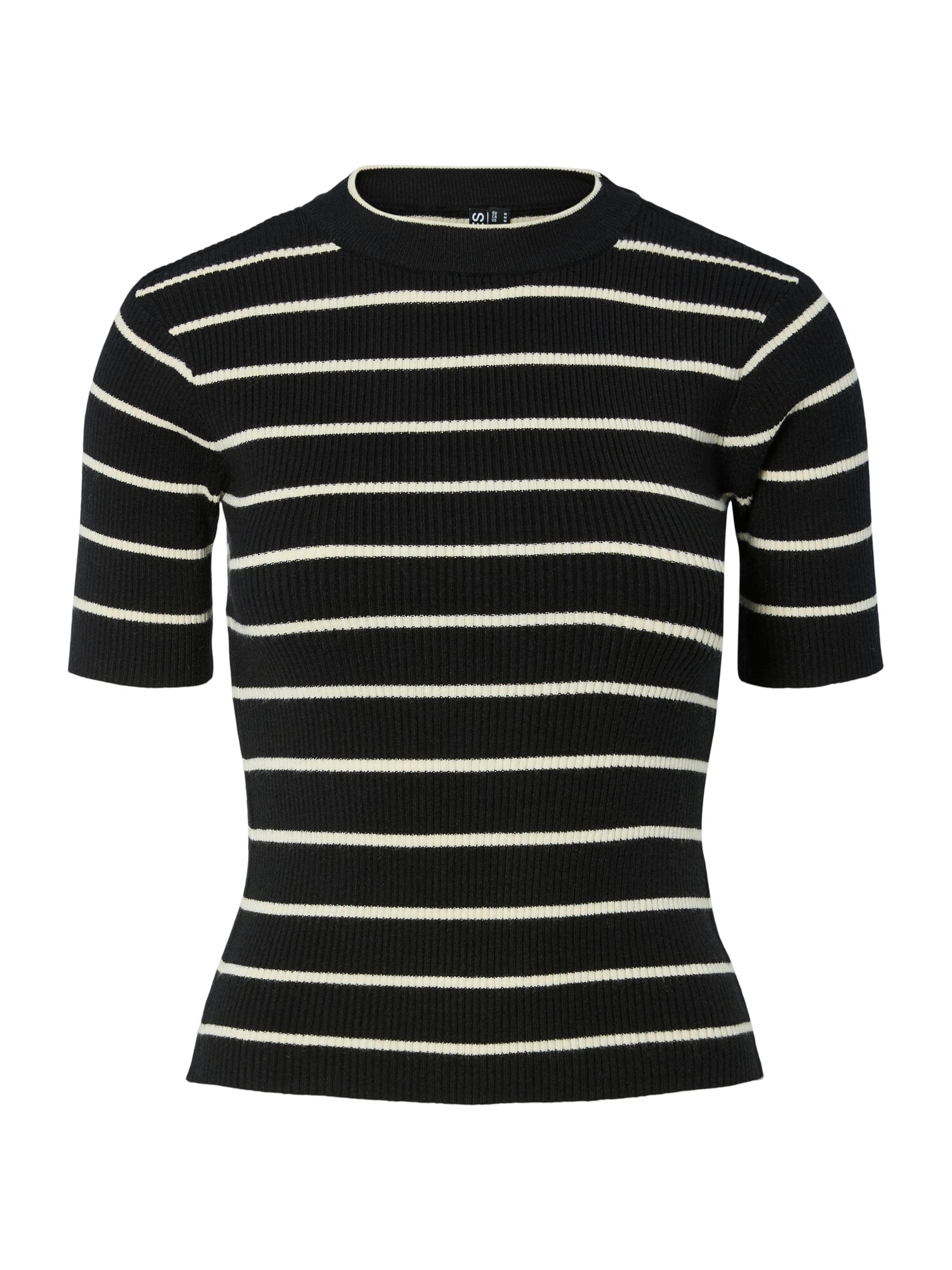 PIECES Pulover  negru / alb