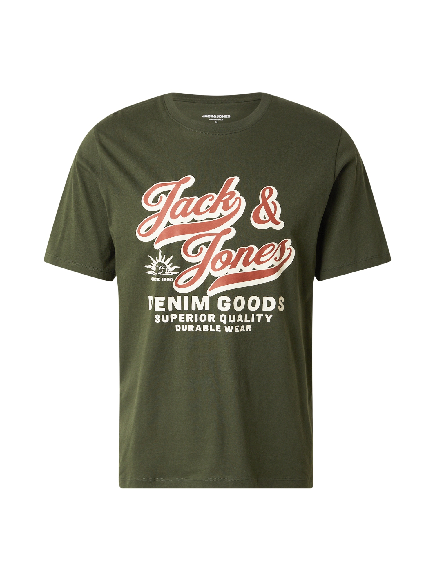 JACK & JONES Tricou  oliv / portocaliu închis / alb