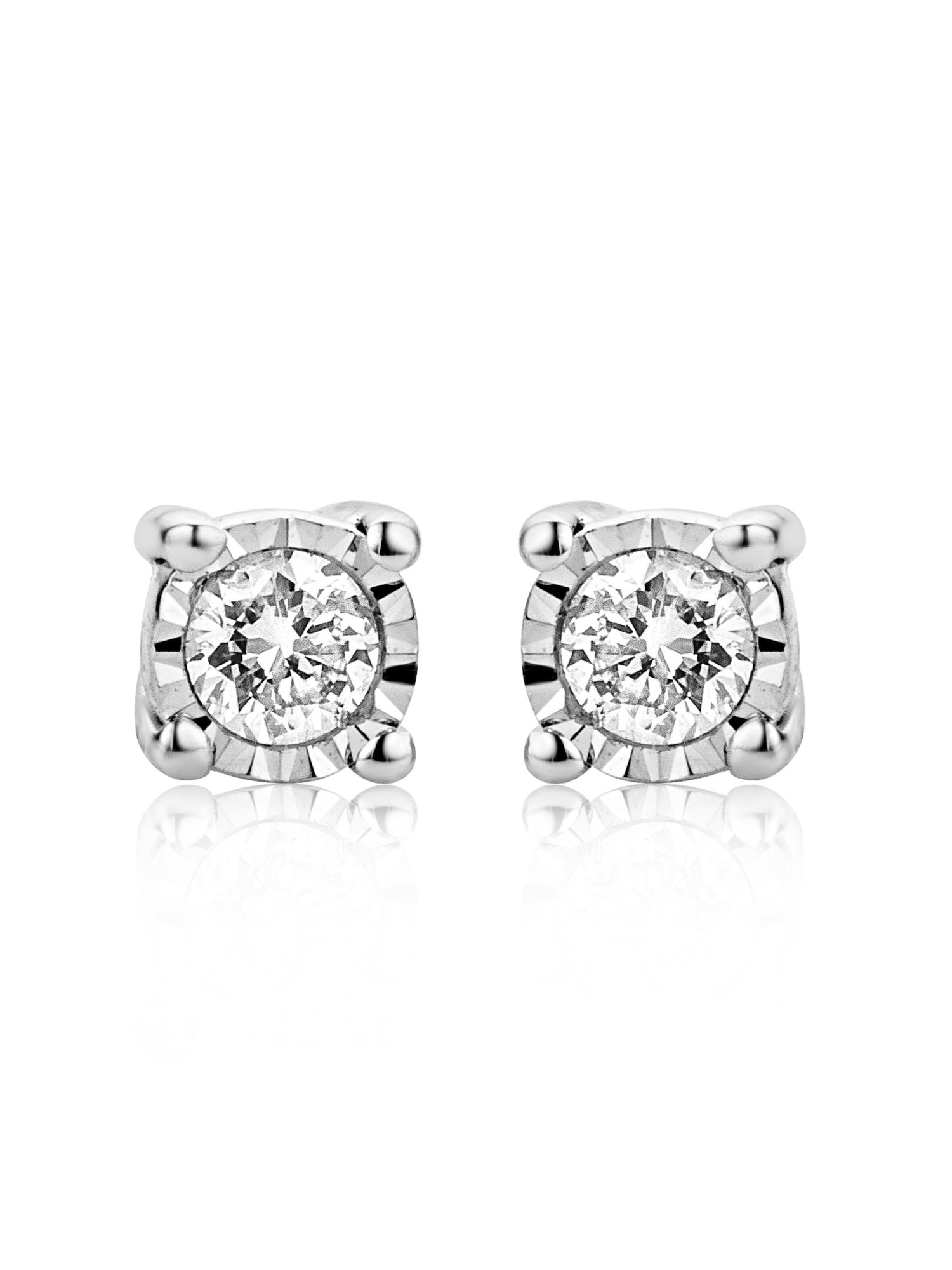 DIAMANT LETERNEL Naušnice 'Ohrringe aus 375 Weißgold mit Diamant' srebro