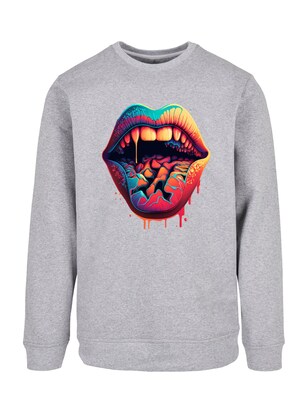 F4NT4STIC Sweatshirt ‘Drooling Lips’ Grijs