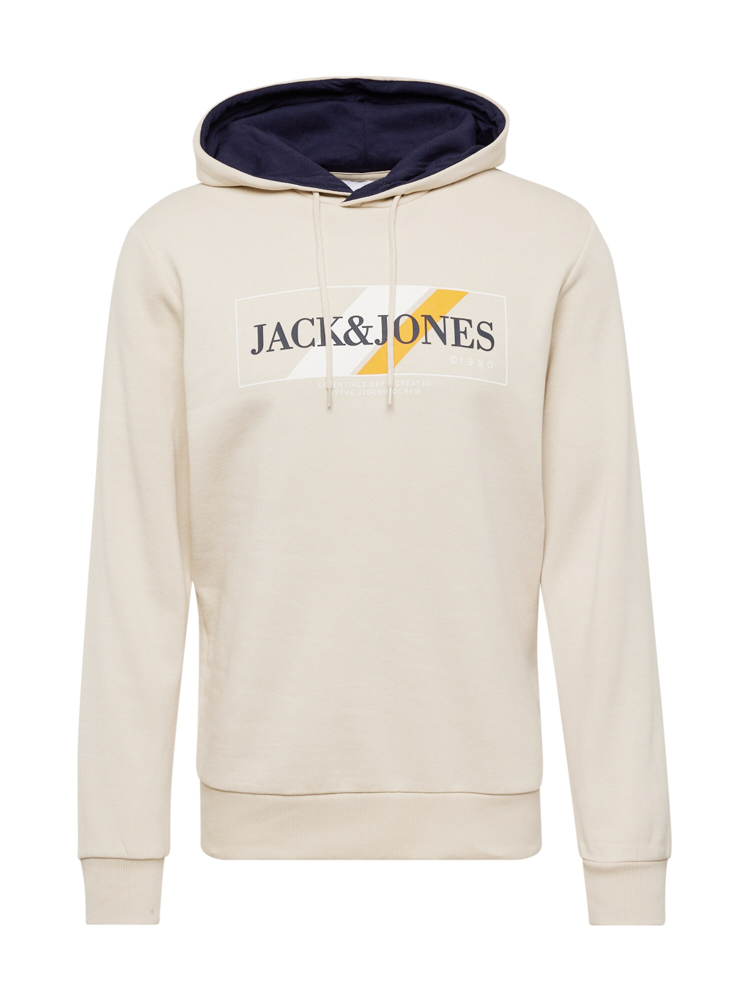 JACK & JONES Mikina 'JJLoof' svetlobéžová / šafránová / čierna / biela