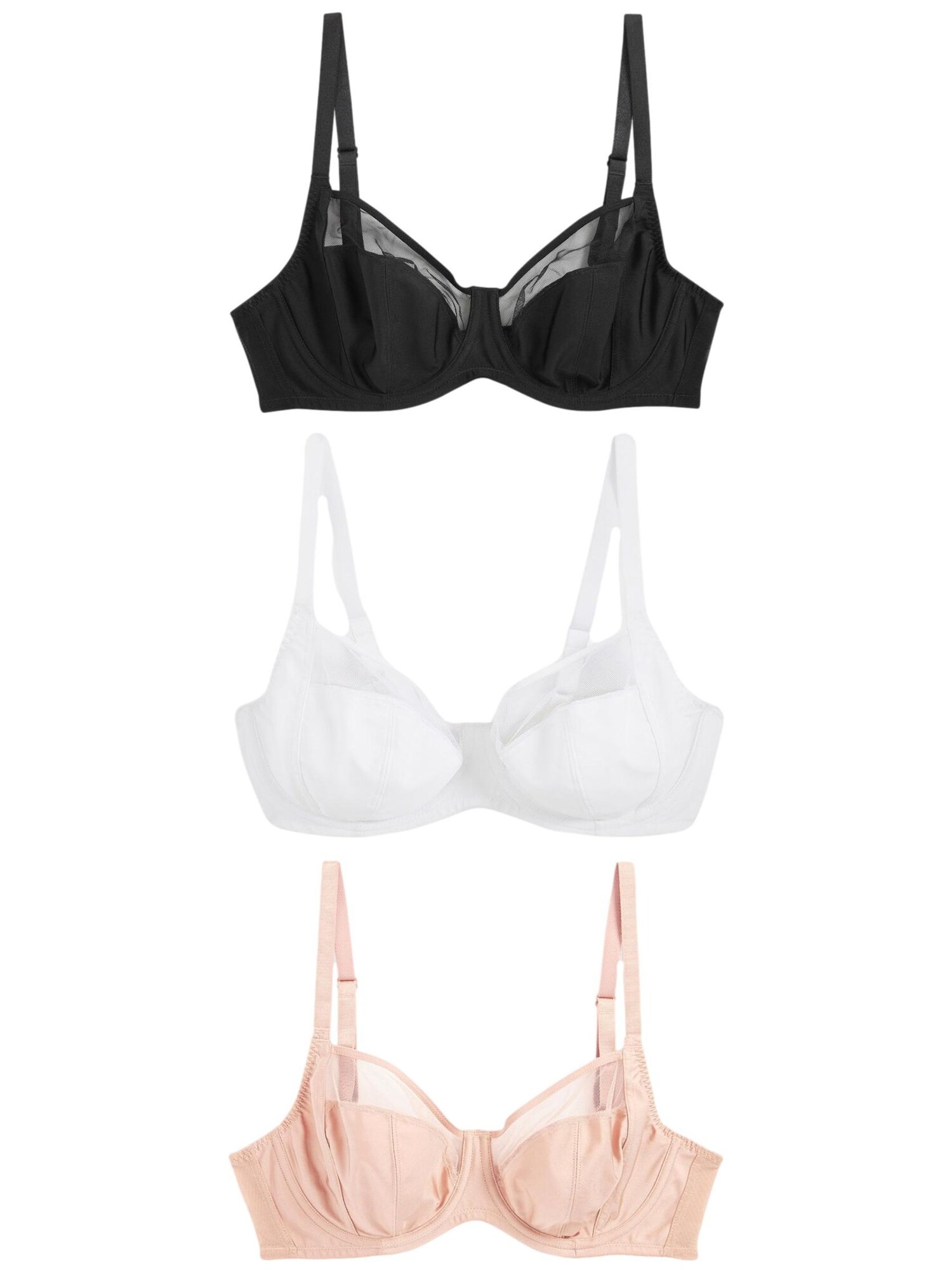Next Sutien  bej / negru / alb