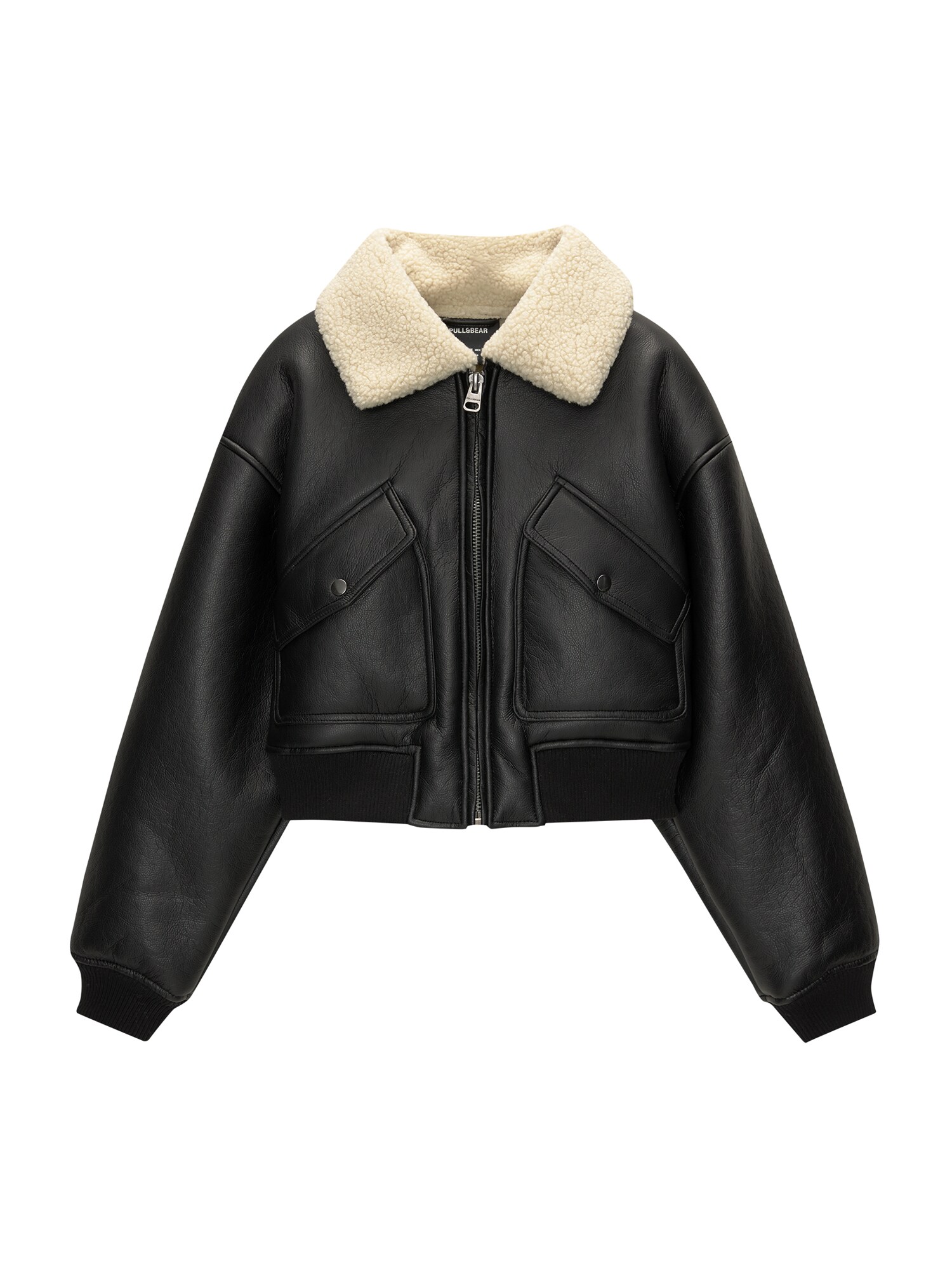 Pull&Bear Prijelazna jakna boja pijeska / crna