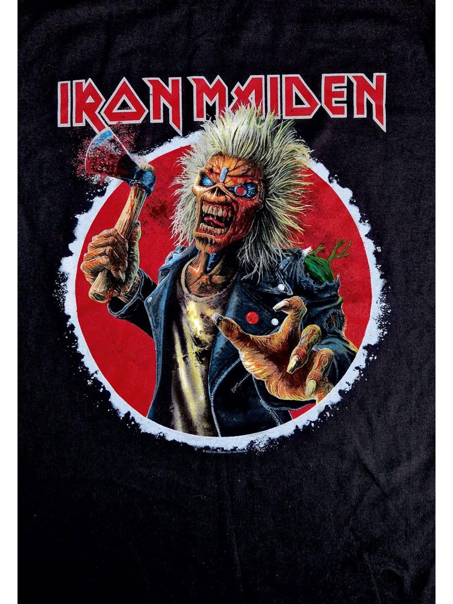 Iron Maiden Camiseta 'Iron Maiden Axe Eddie Exploding Circle Back and Front T-Shirt'  negro – imagen 3