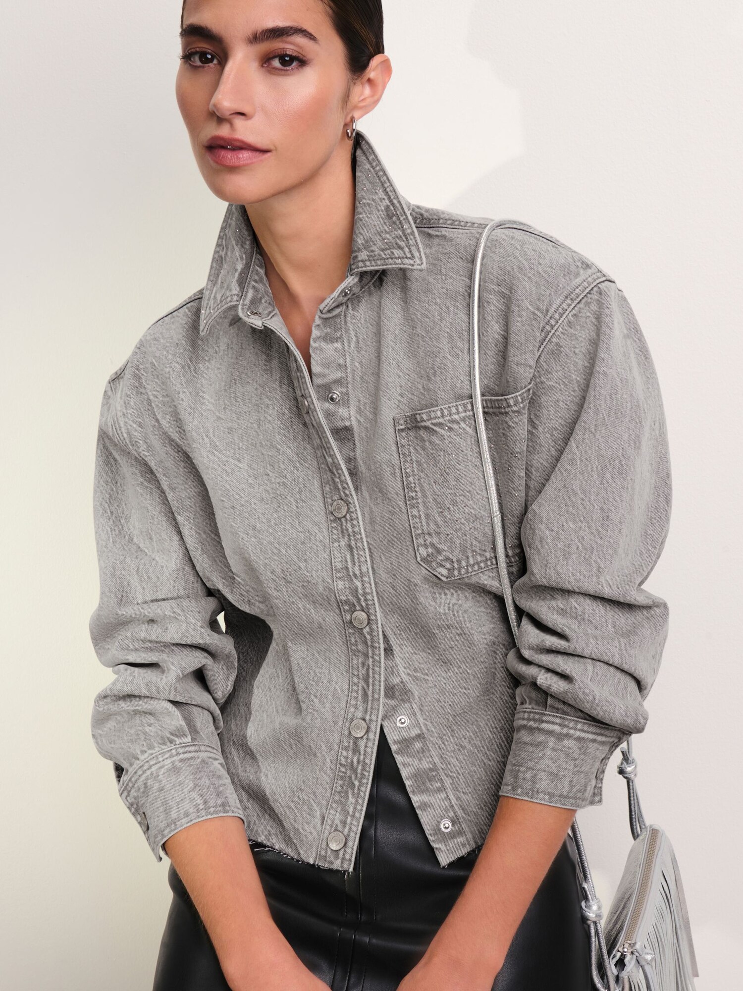 Next Blúzka sivý denim (obrázok 6)