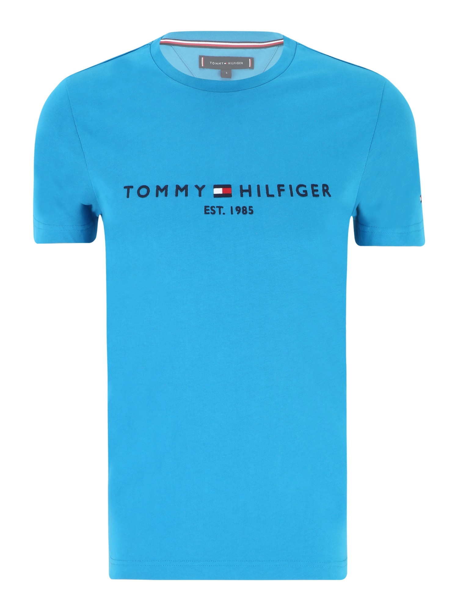 TOMMY HILFIGER Tricou  bleumarin / cyan / roșu / alb