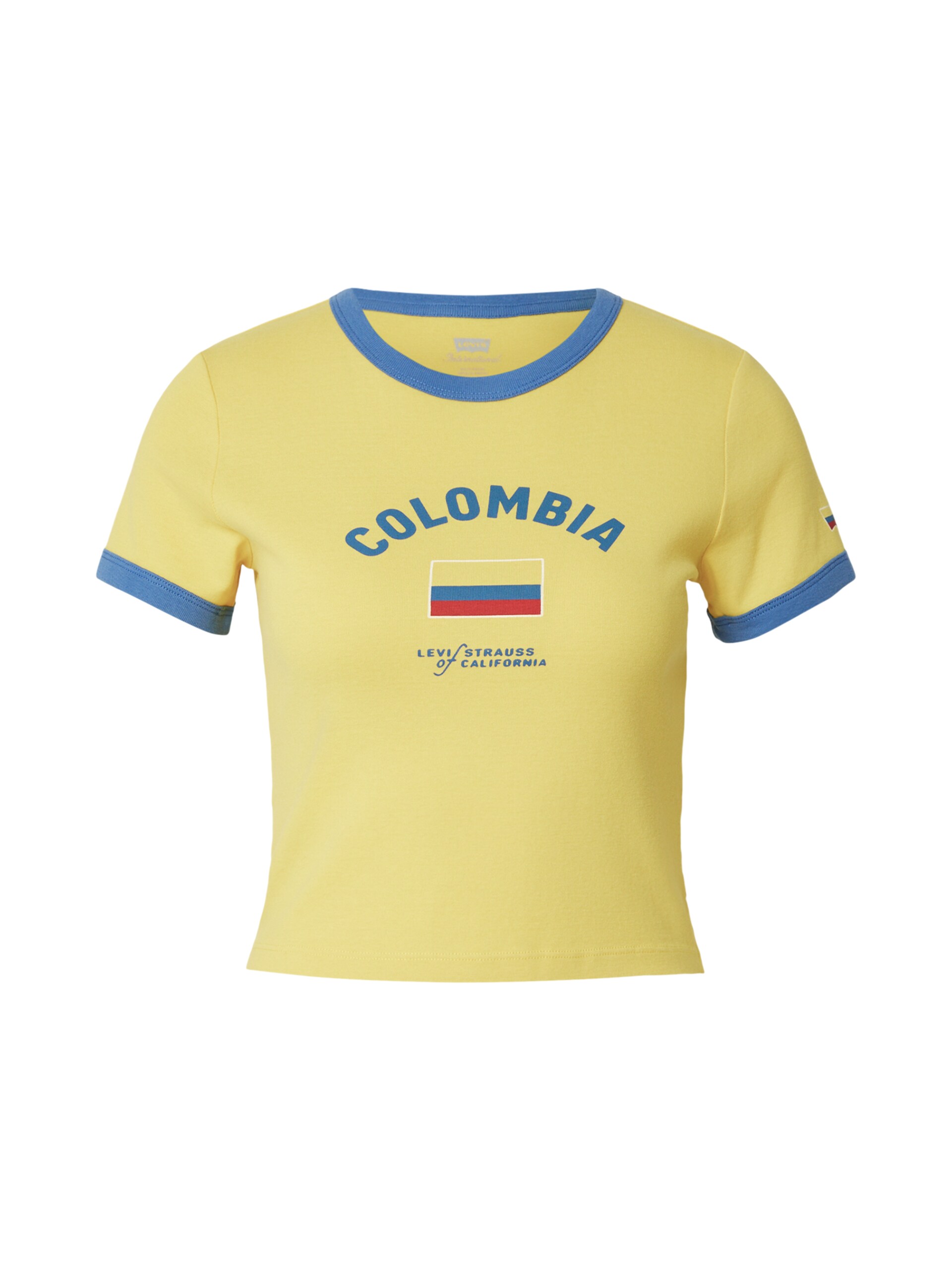 LEVIS ® T-shirt 'Colombia Ringer Tee' azur / gul / röd dam