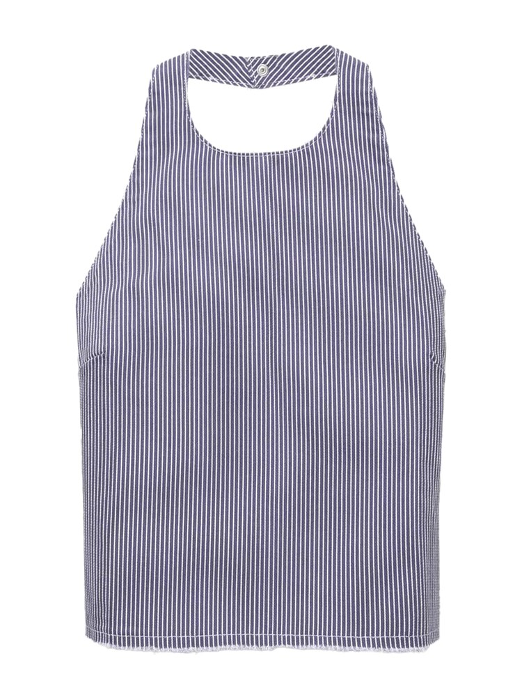 Pull&Bear Top Damen Größe L saphir / weiß