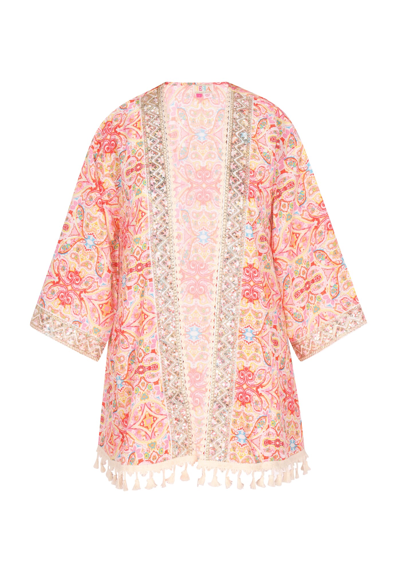 IZIA Chimono  albastru deschis / galben / roz / roșu rodie