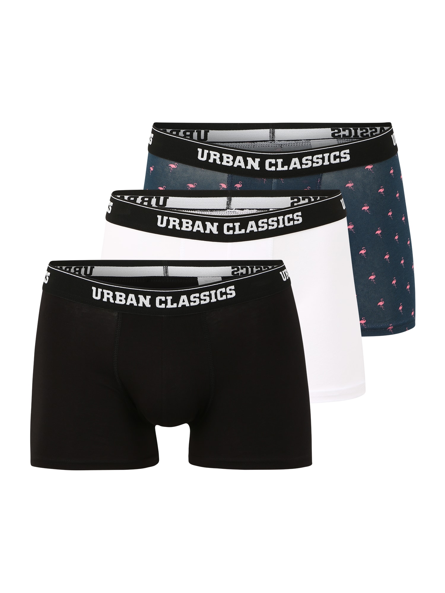 Urban Classics Boxer trumpikės balta / juoda / tamsiai mėlyna / rožių spalva